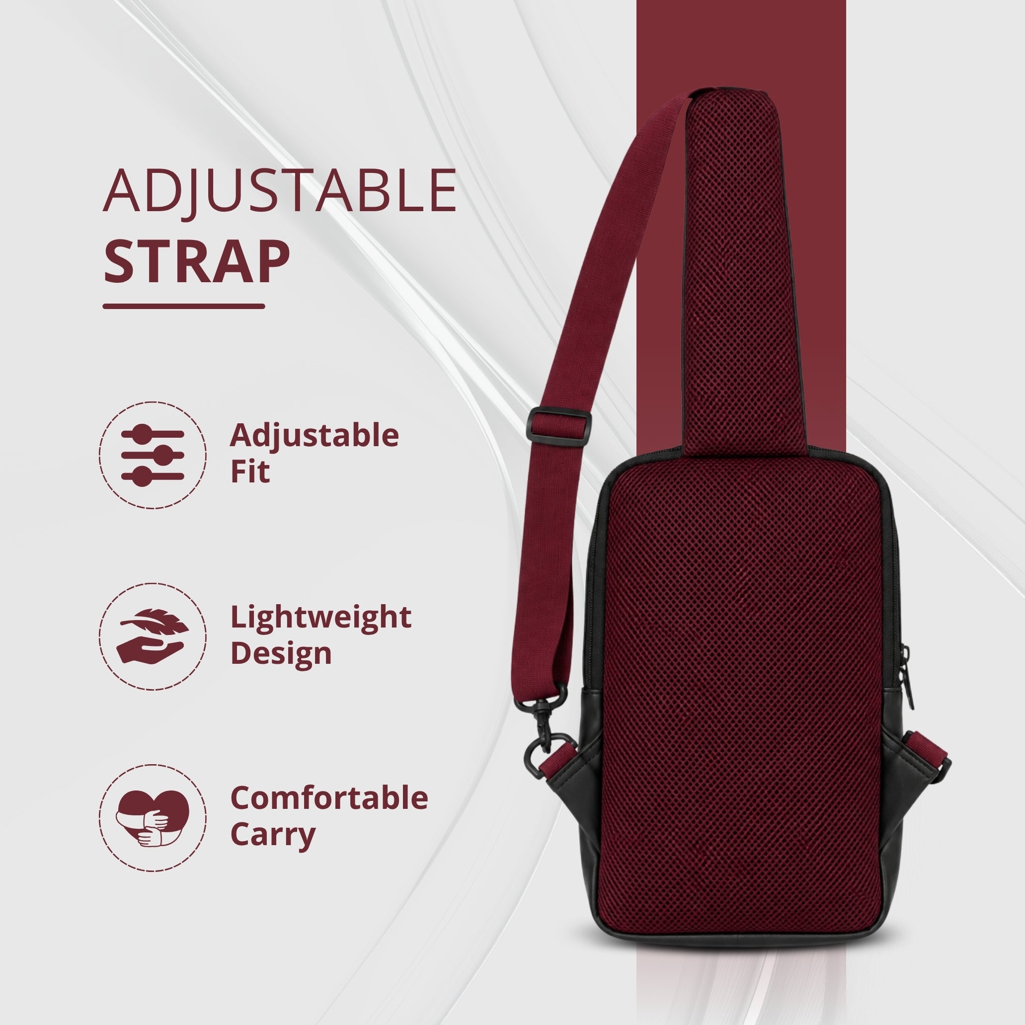 Maroon Sling Bag for Men &amp; Women