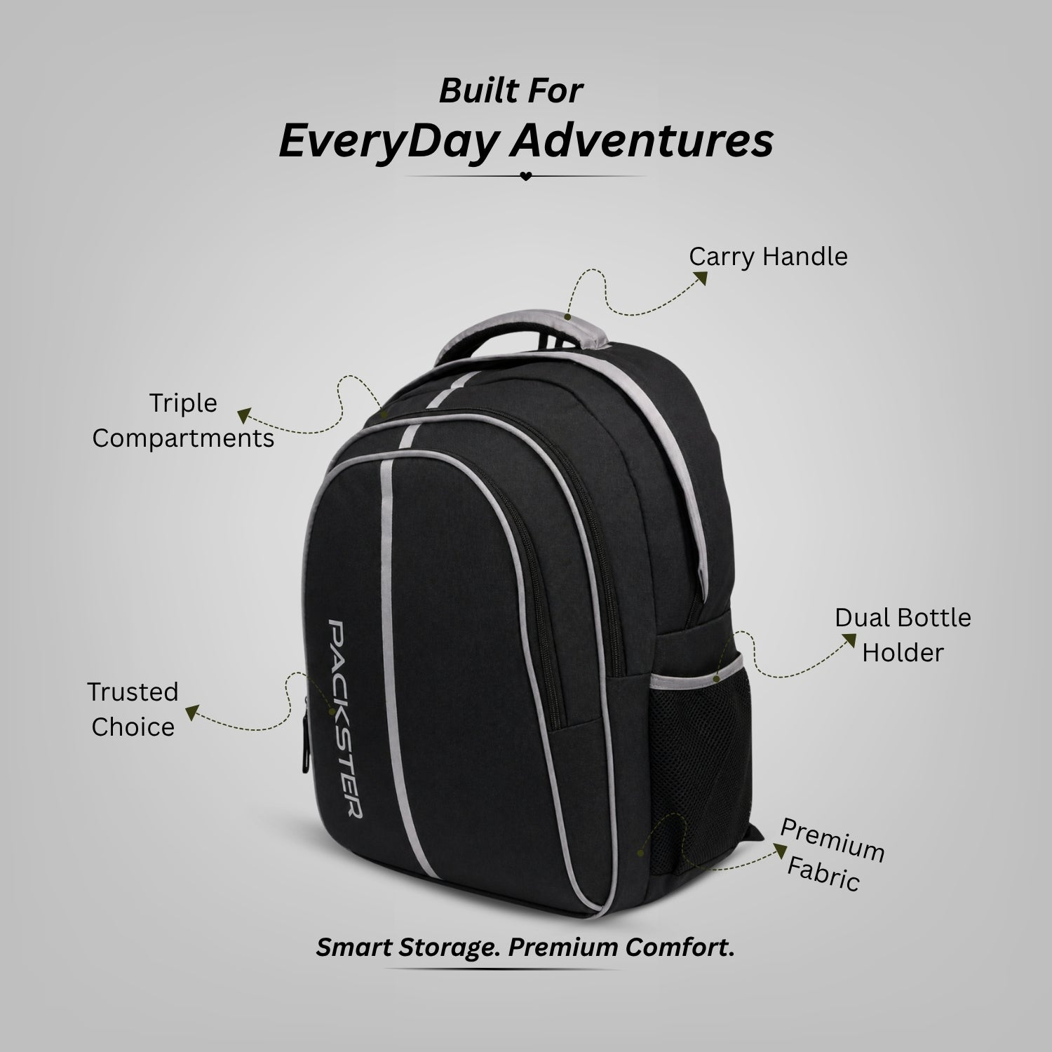 Grey Laptop Backpack for Men & Women