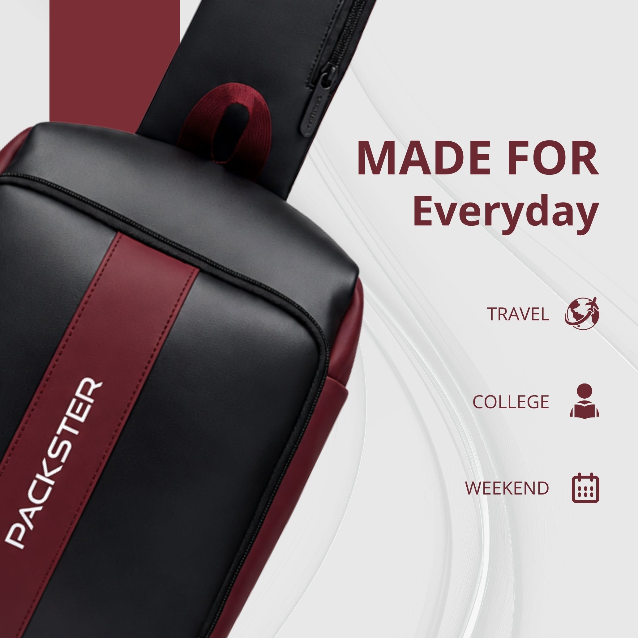 Maroon Sling Bag for Men &amp; Women