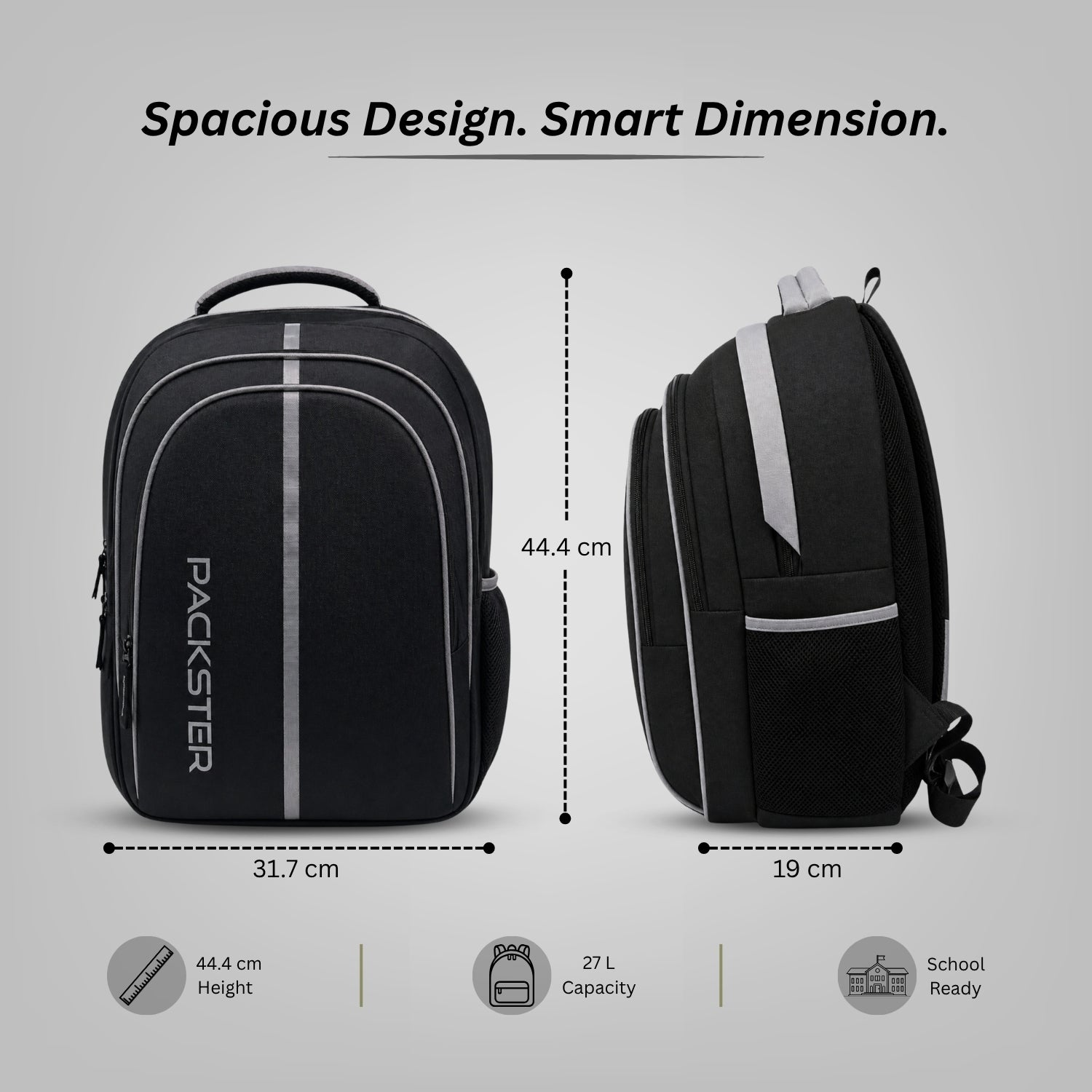 Grey Laptop Backpack for Men & Women