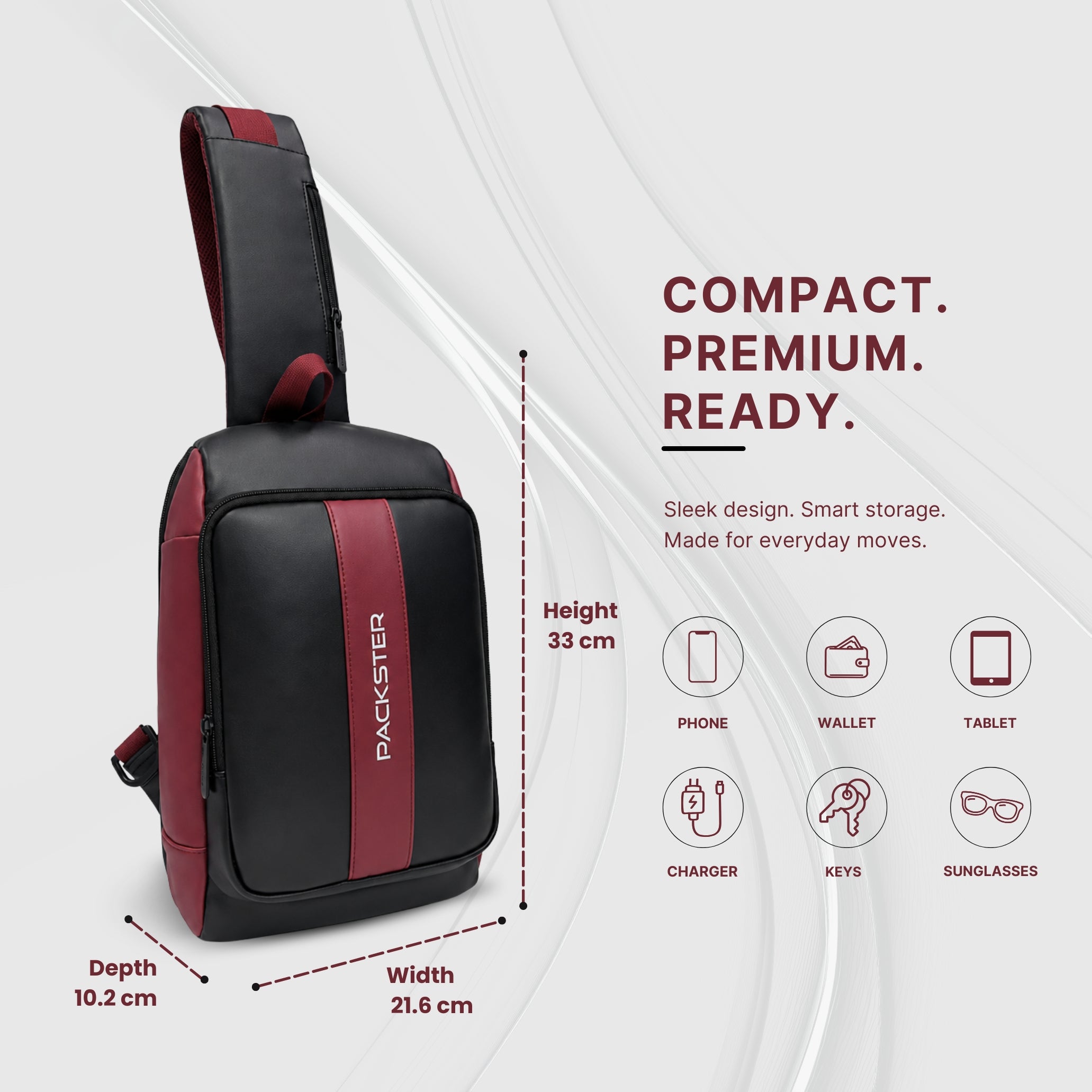 Maroon Sling Bag for Men &amp; Women