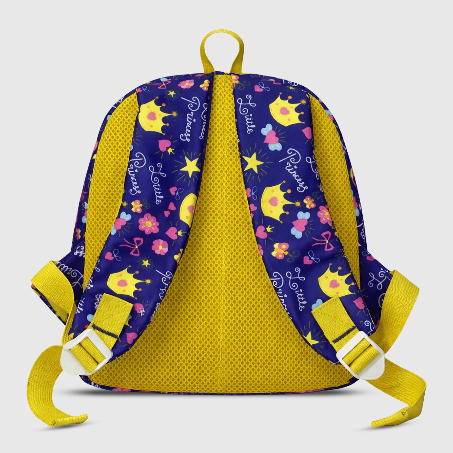 Packster PRE-CROWN Royal Blue 3L Toddler Backpack | Flowers & Butterfly Print | Lightweight Kids School Bag | Padded Back & Adjustable Straps | PVC & Polyester | School Bag for Kids 3-5 Girls