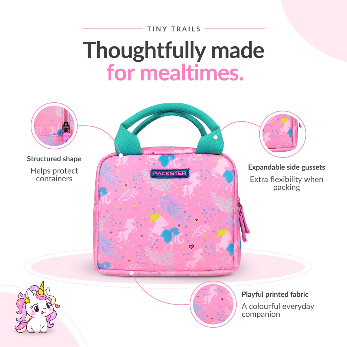 Pink Lunch Bag for Girls