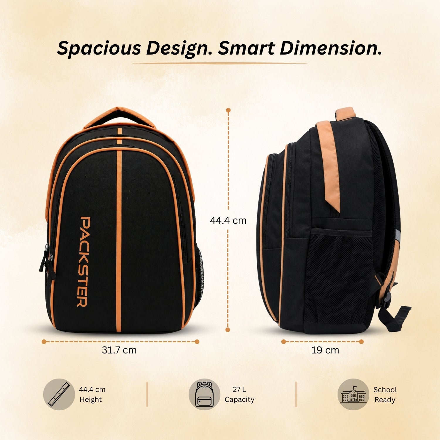 Orange Laptop Backpack for Men & Women