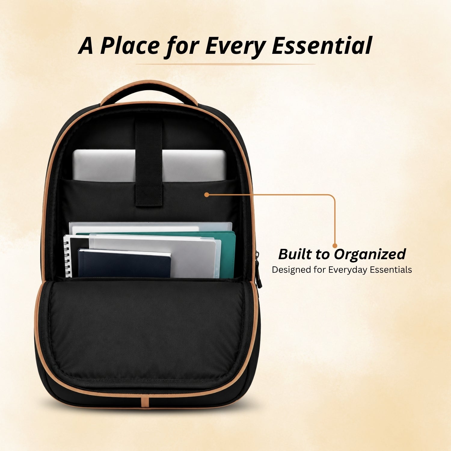Orange Laptop Backpack for Men & Women