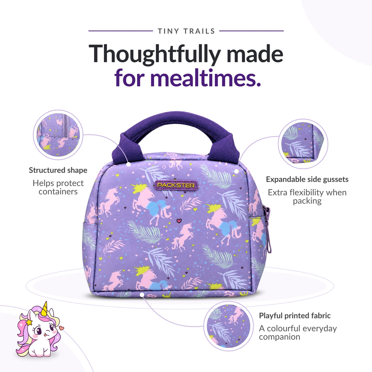 Lavender Lunch Bag for Girls