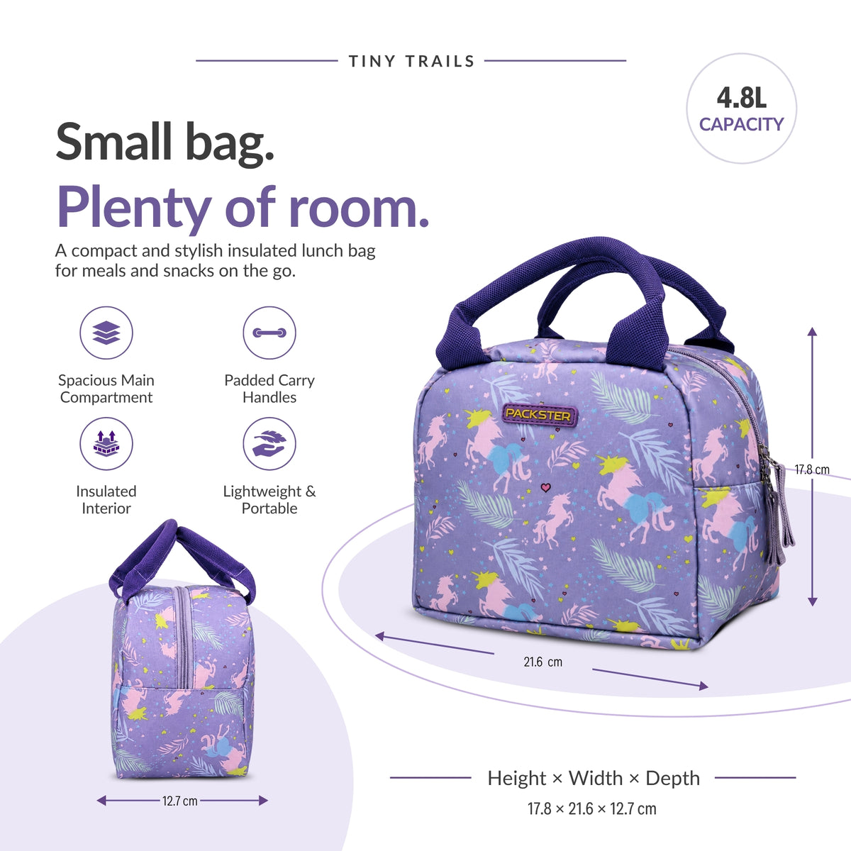 Lavender Lunch Bag for Girls