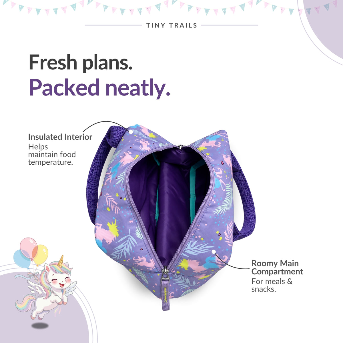 Lavender Lunch Bag for Girls