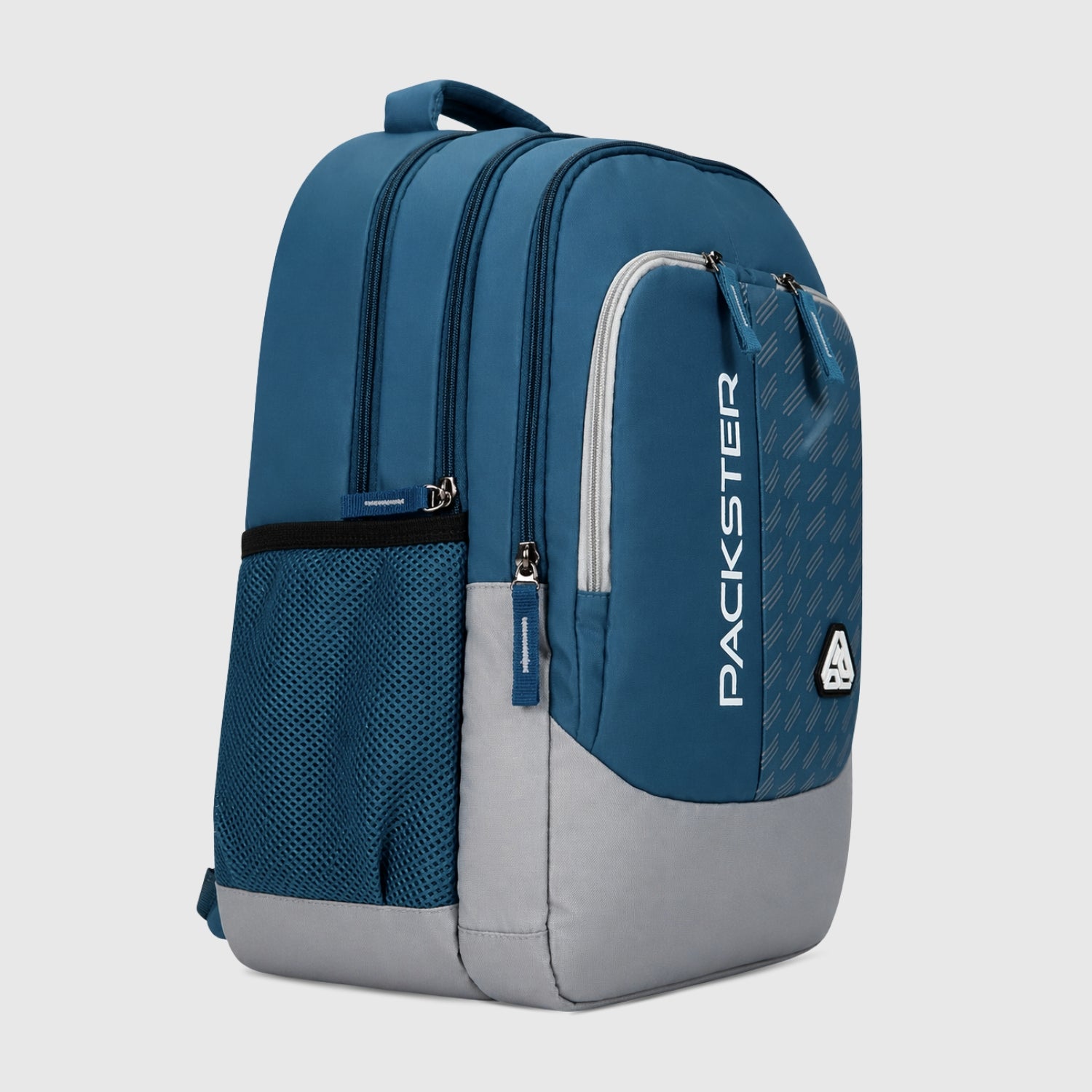 Packster KIAN Teal 37L Teal Blue Backpack for Boys & Girls | Triple Compartment Laptop Bag with Organizer, Bottle Holder & 1 Year Warranty