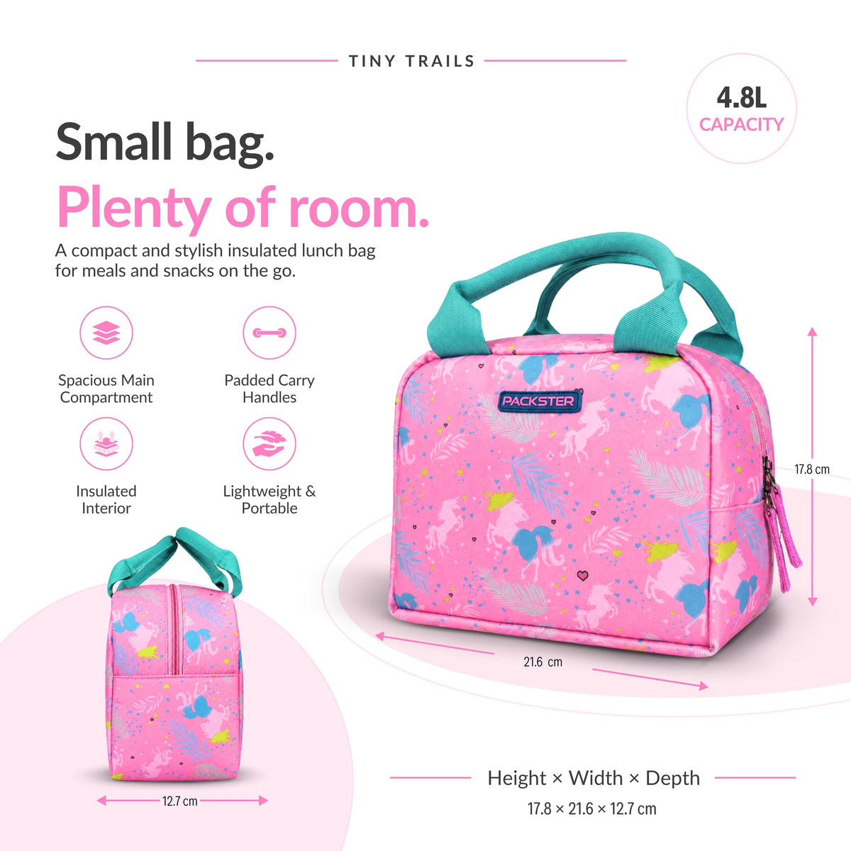 Pink Lunch Bag for Girls