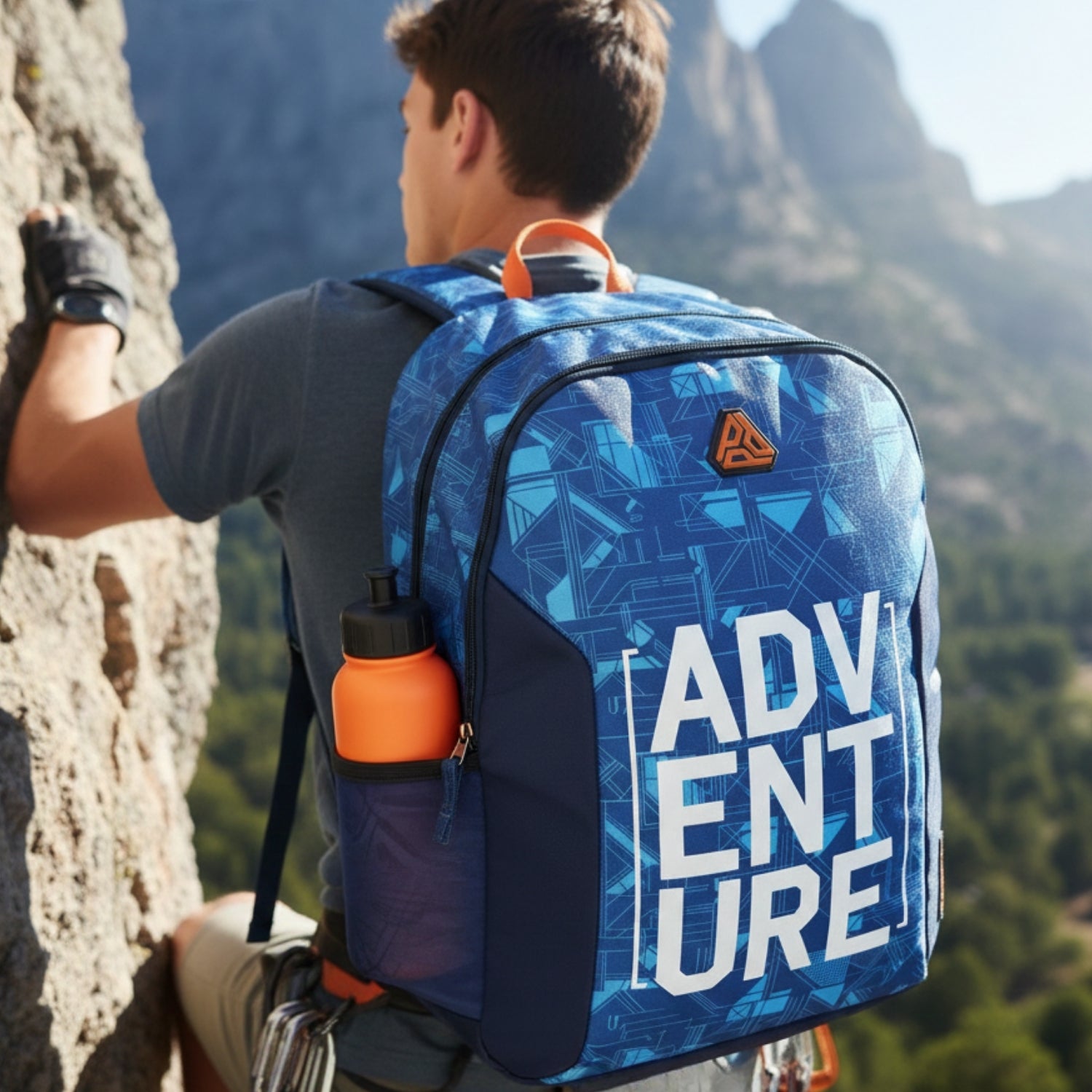 Packster Adventure Blue 36L Laptop Backpack for Students | Triple Compartment, Organizer Pockets, Water-Resistant School & Travel Bag