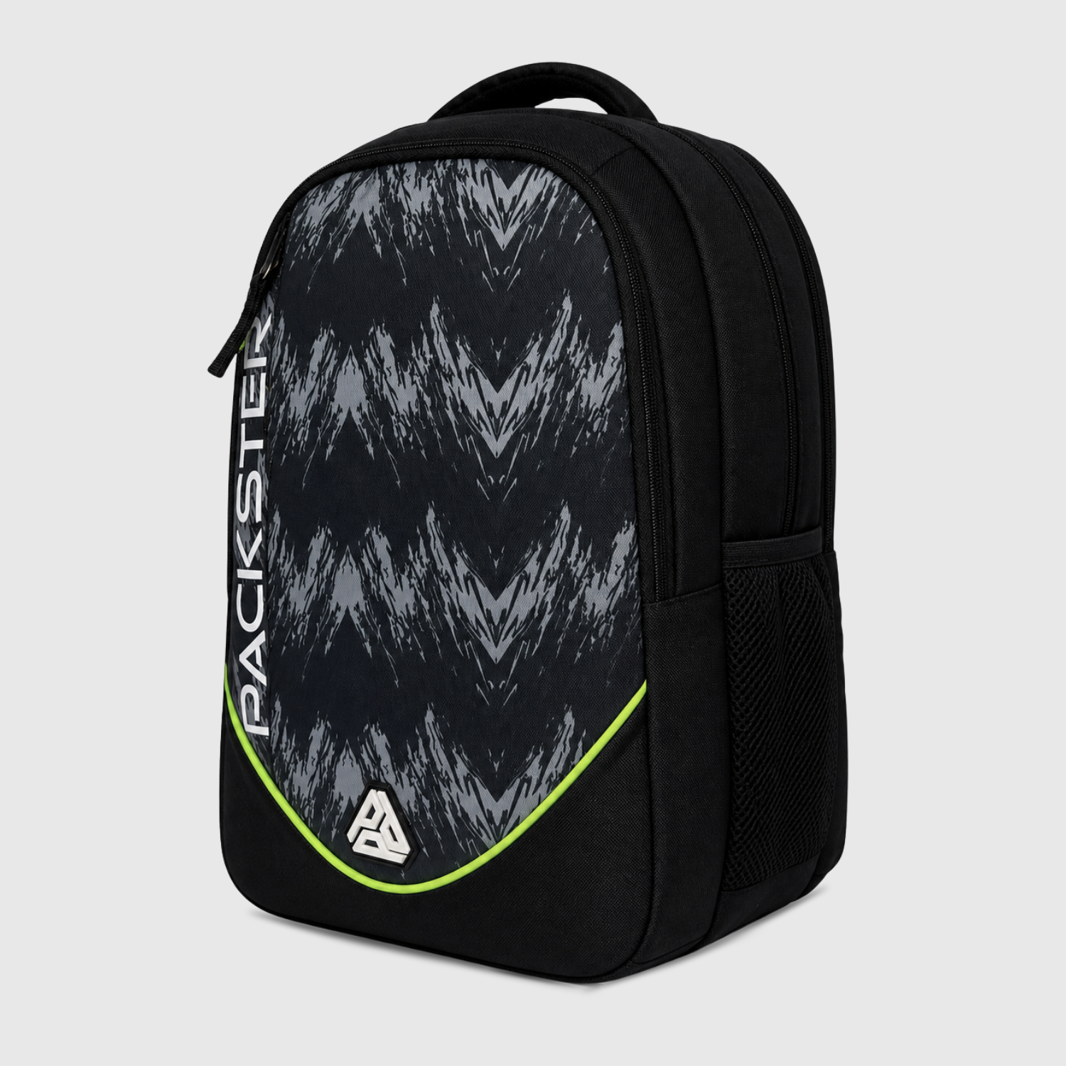 Packster Volt 27L Black Casual Backpack for Men & Women | Laptop Bag for School, College & Travel with 16 Inch Padded Sleeve