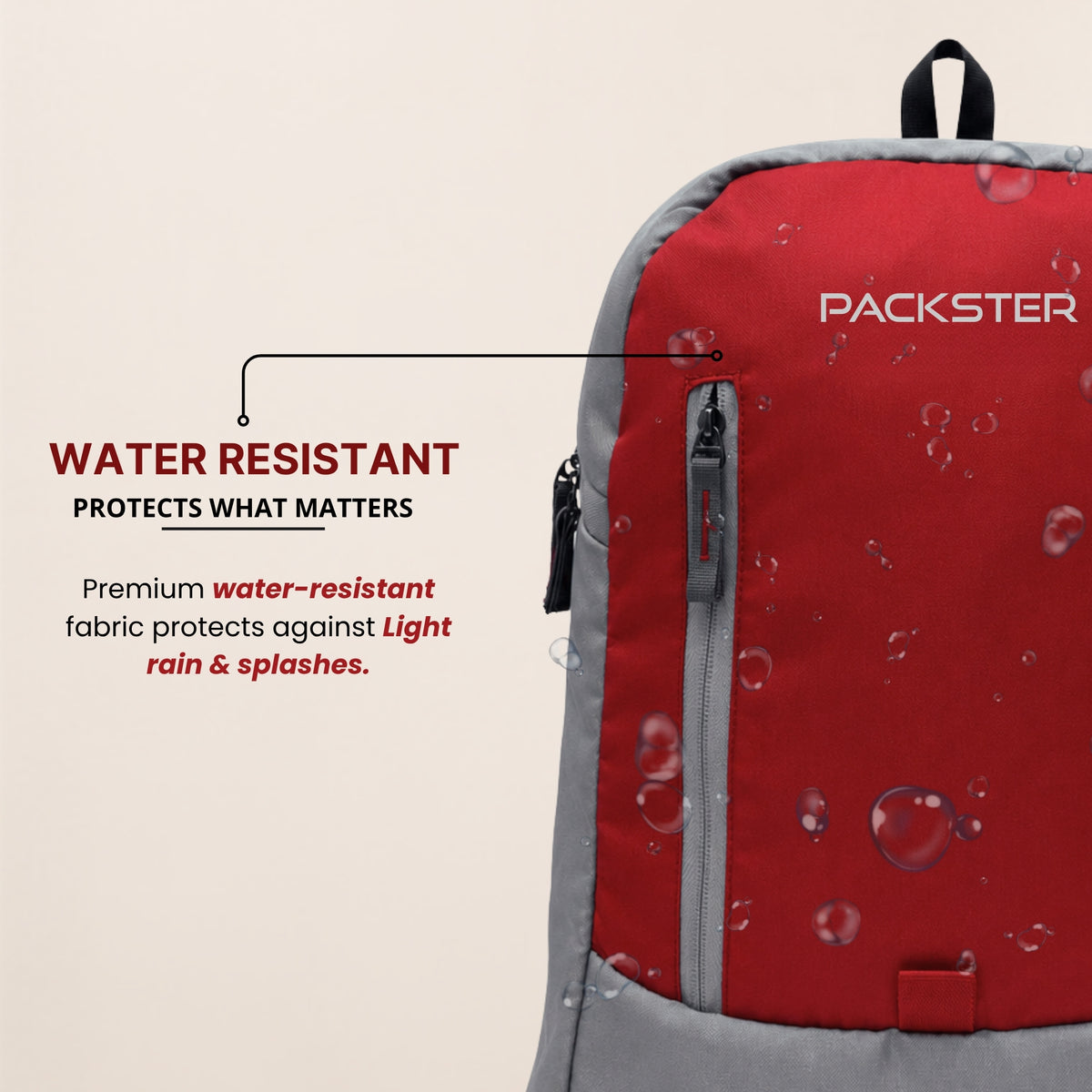 Grey Red Casual Backpack for Men and Women