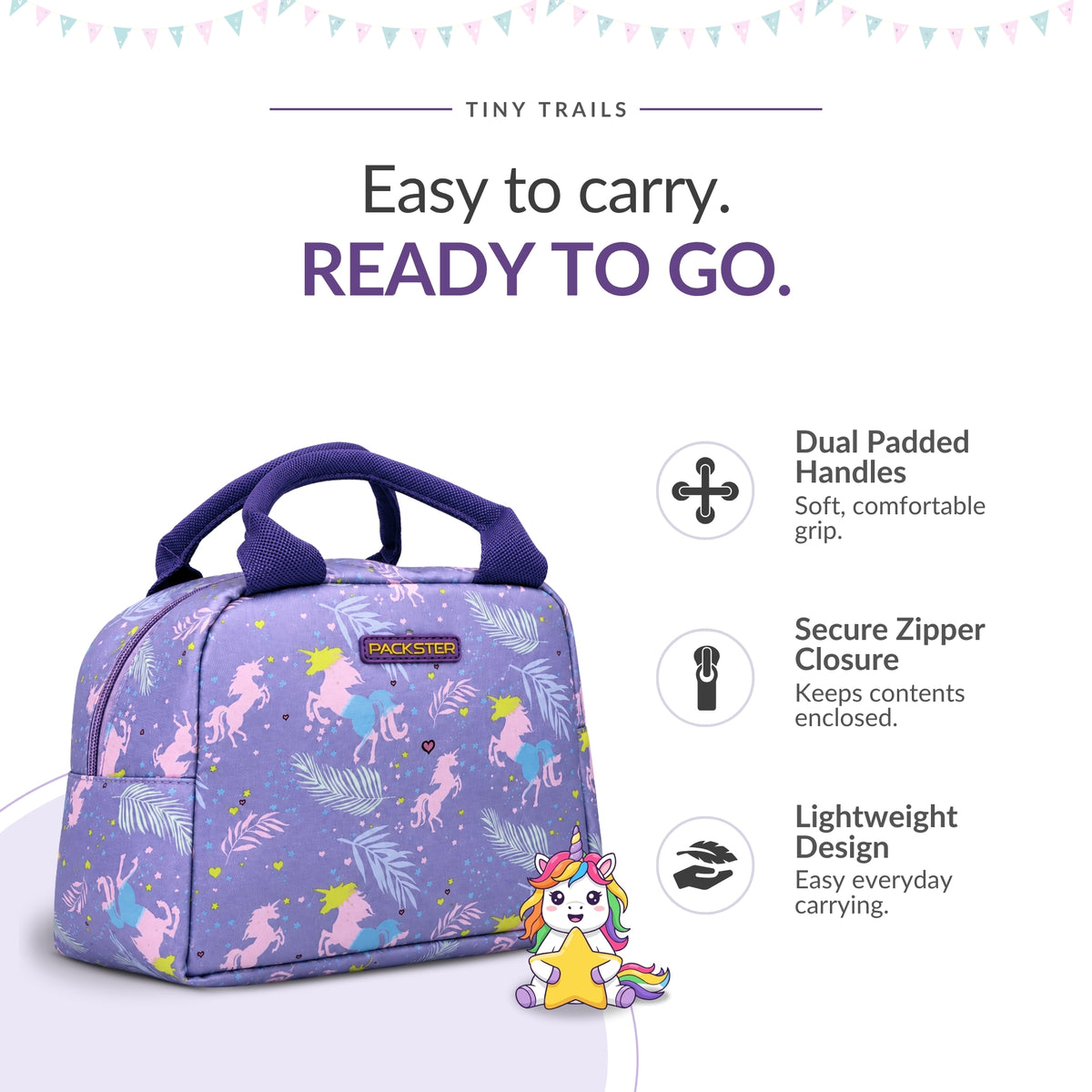 Lavender Lunch Bag for Girls