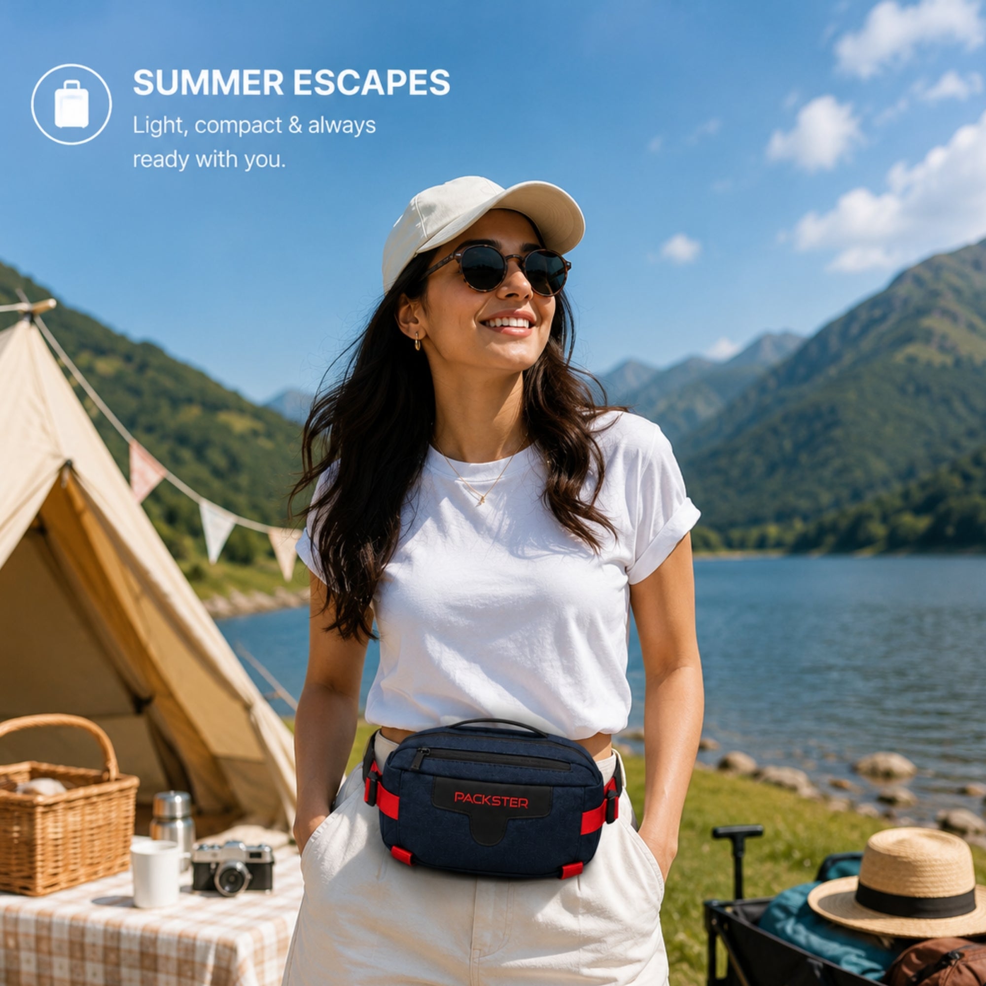 Packster Coaxial 5L Navy Waist Bag for Men & Women