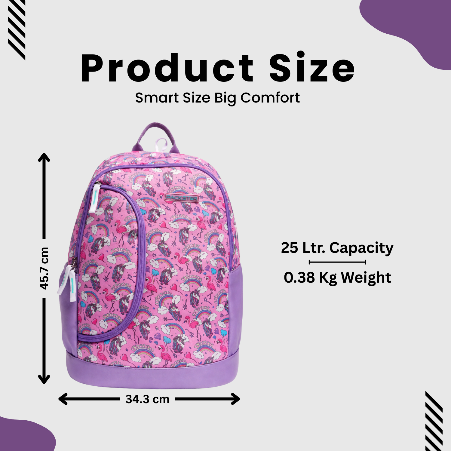 PACKSTER Princess Pink kids Backpack – Water-Resistant, Lightweight, Multi-Compartment School Bag