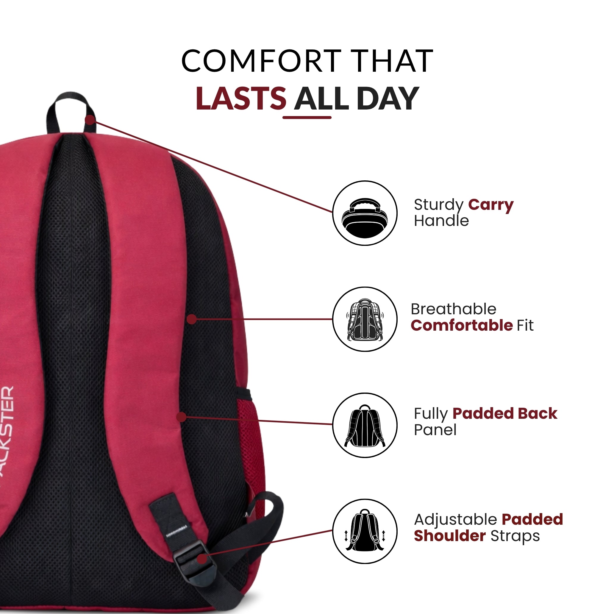 Red Backpack for Men & Women