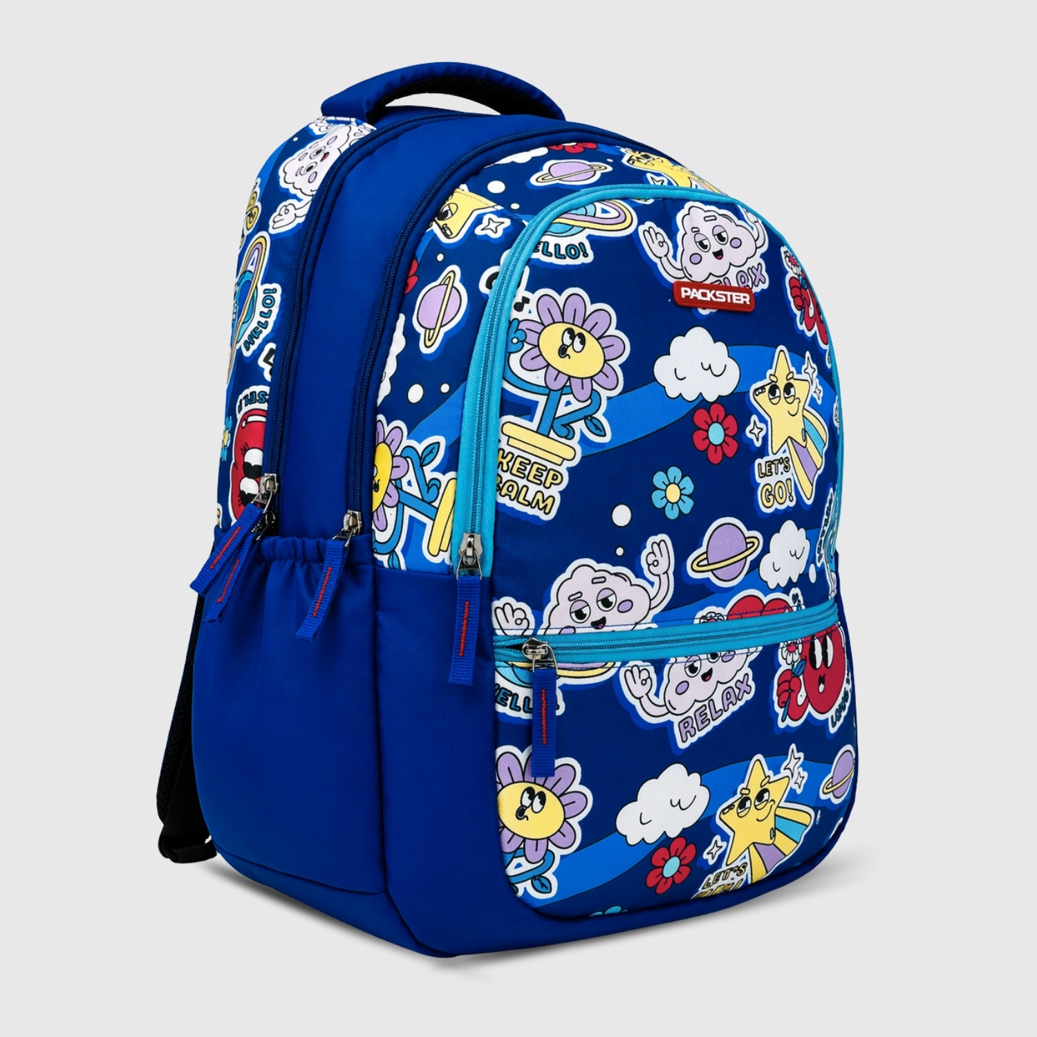 Packster BTS Twilight 30L Girls School Bag 8–12 Years | Lightweight Water-Resistant Design | Triple Compartment Storage | Comfortable Padded Straps & Dual Bottle Holder | Daily Use (Blue)