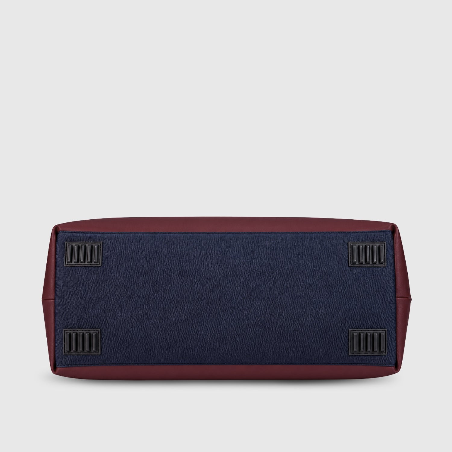 Packster Denaro 37L Navy + Maroon Weekender Duffle Bag for Men | Denim Travel Bag with Leatherette Handles, Adjustable Shoulder Strap, Front Zip Pocket & Water-Resistant Design
