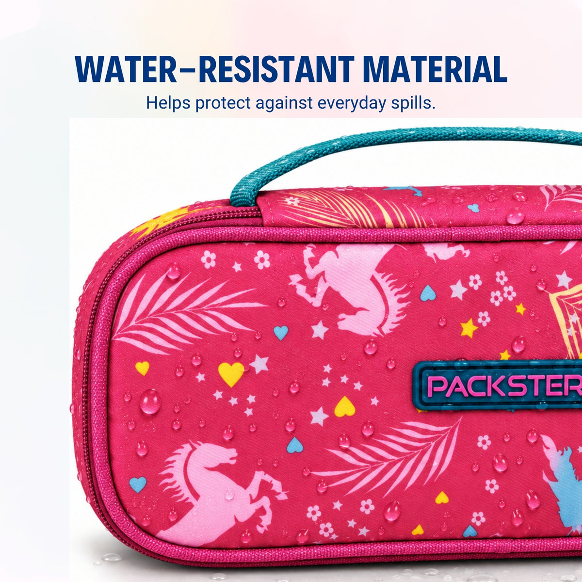 Packster Tiny Trails Dark Pink 1.5L Unicorn Printed Pouch for Girls