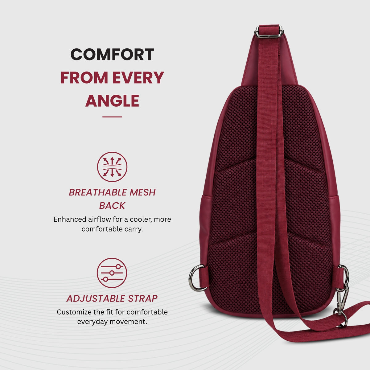 Packster CLIP 4L Maroon Crossbody Sling Bag for Men & Women