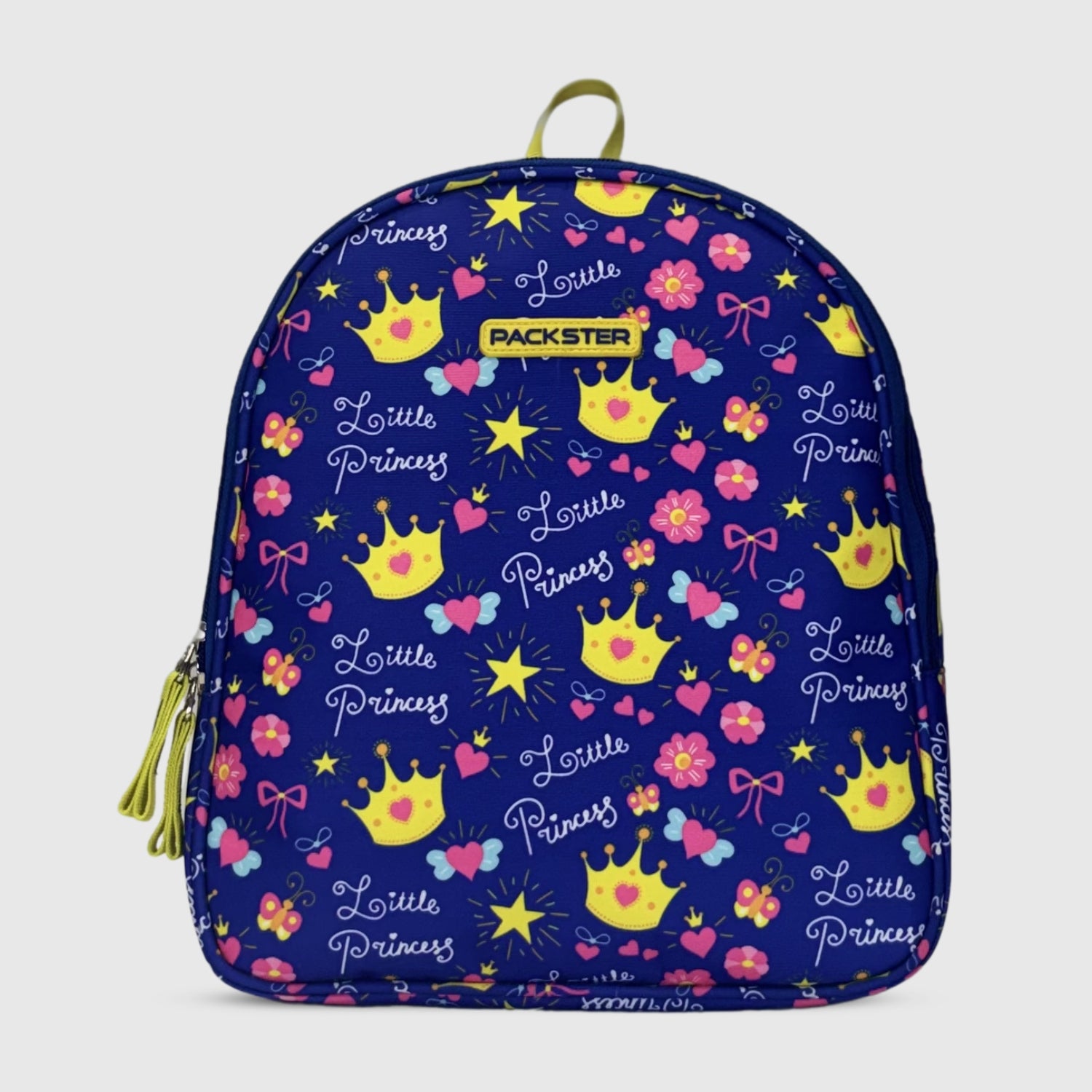 Packster PRE-CROWN Royal Blue 3L Toddler Backpack | Flowers & Butterfly Print | Lightweight Kids School Bag | Padded Back & Adjustable Straps | PVC & Polyester | School Bag for Kids 3-5 Girls