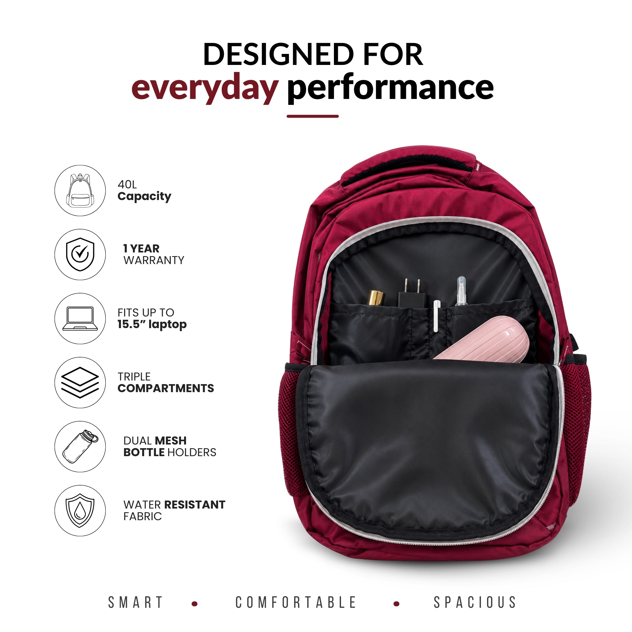 Red Backpack for Men & Women