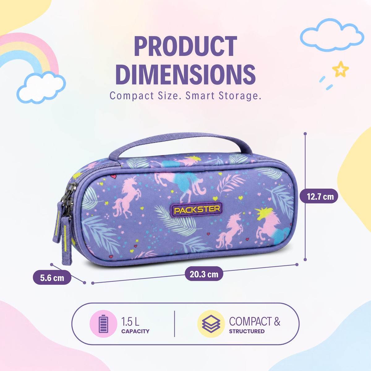 Lavender Unicorn Pouch for Girls