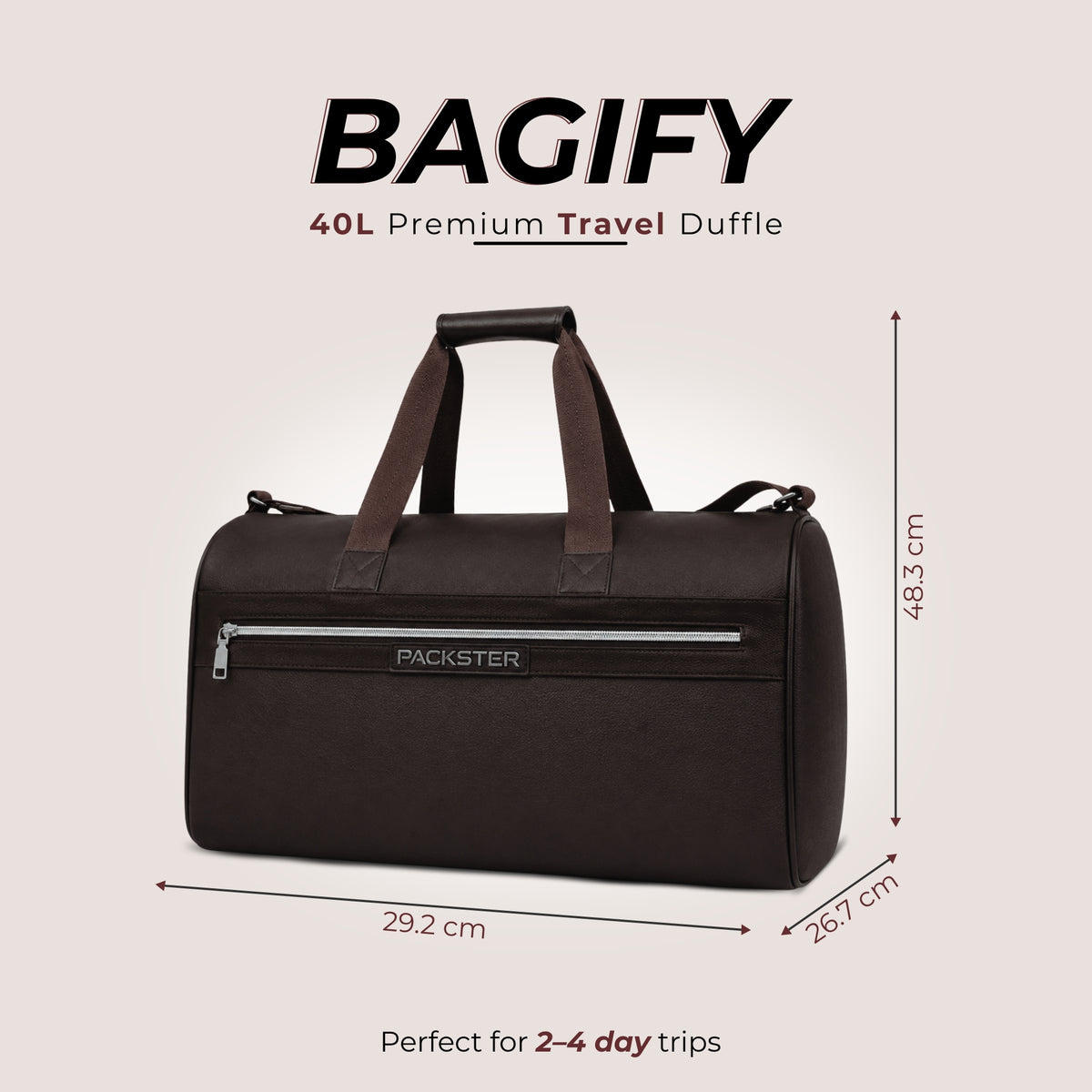 Brown Travel Duffle Bag for Men & Women