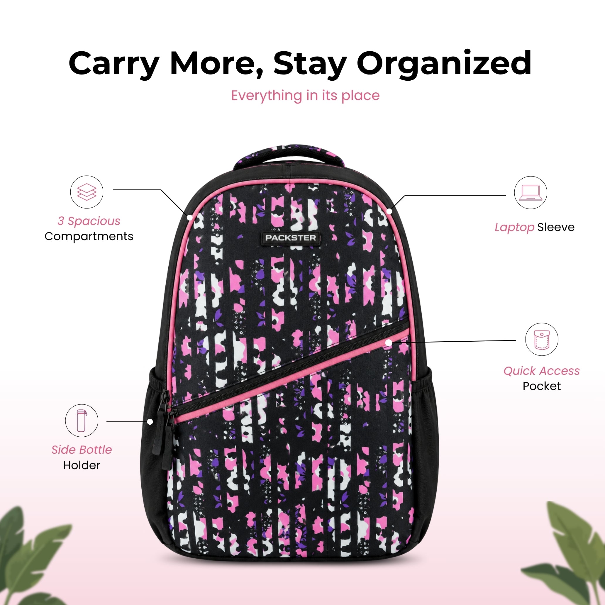 Black Kids Backpack for Girls