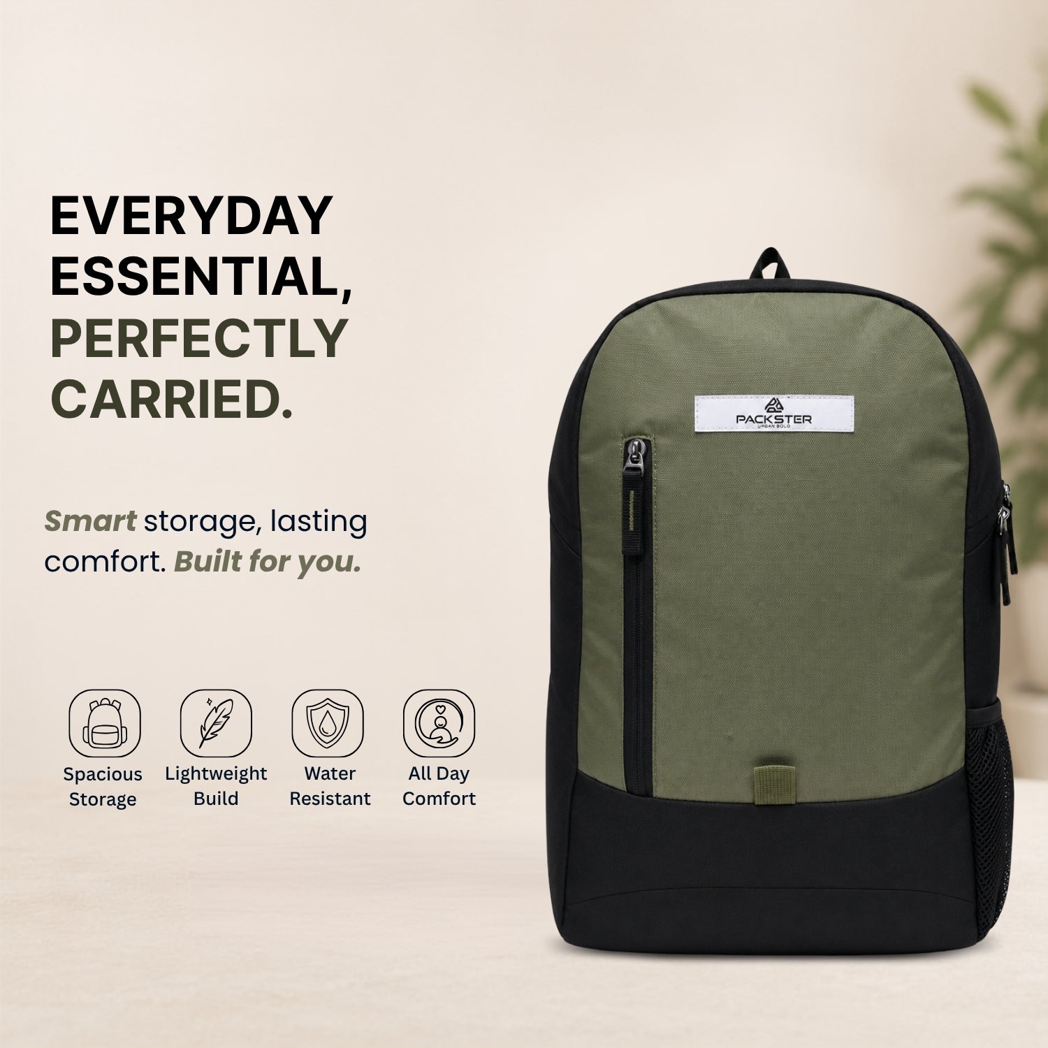 Black Casual Backpack