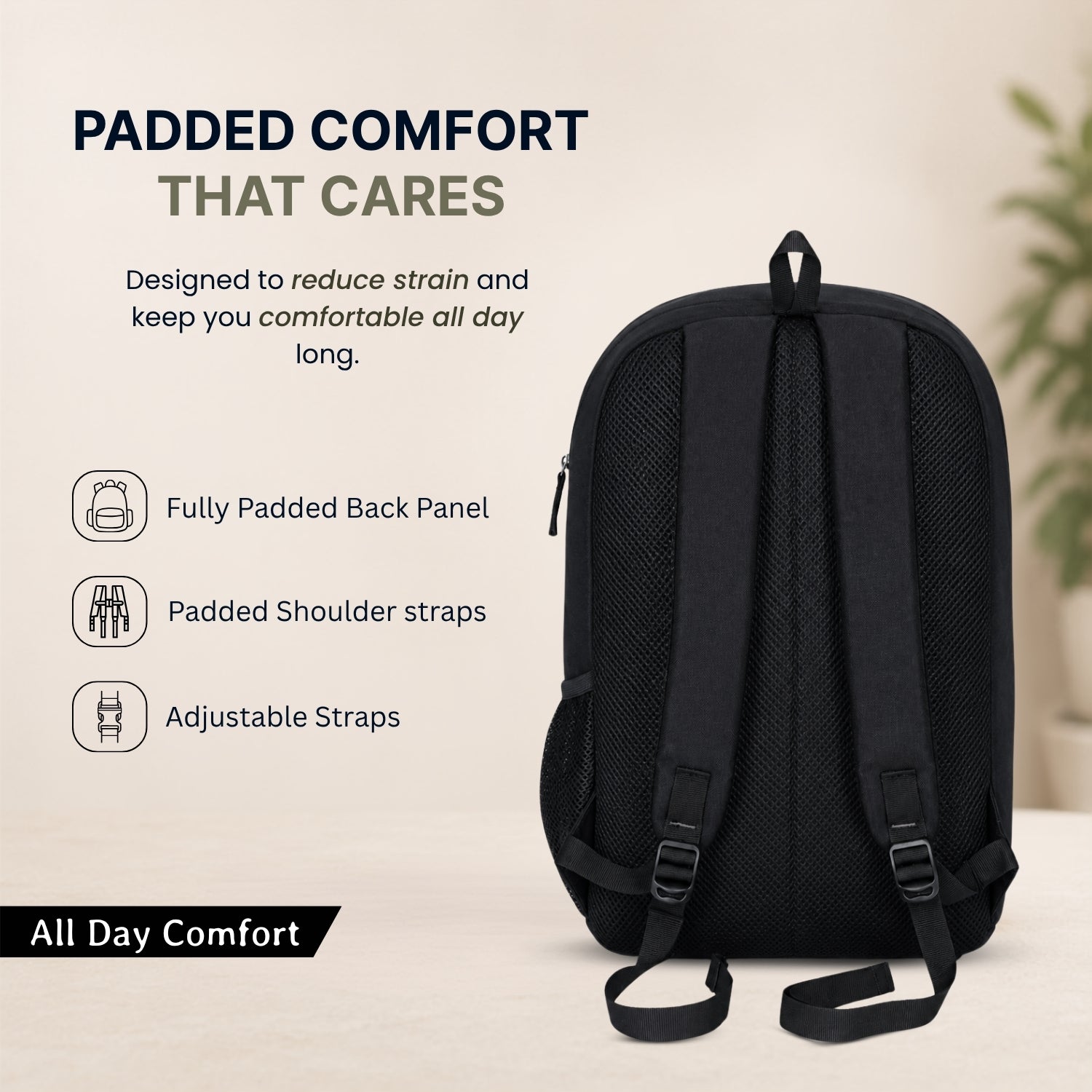 Black Casual Backpack