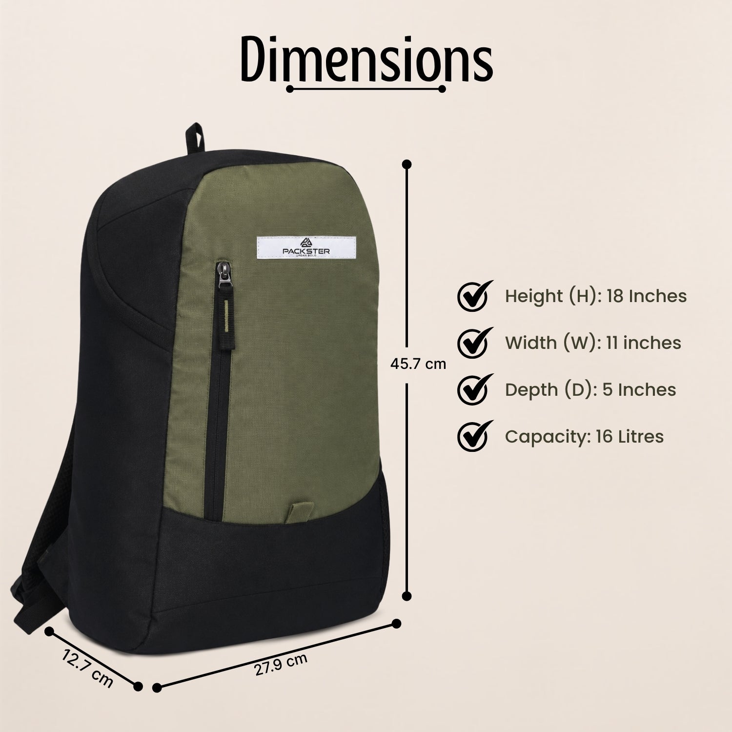 Black Casual Backpack