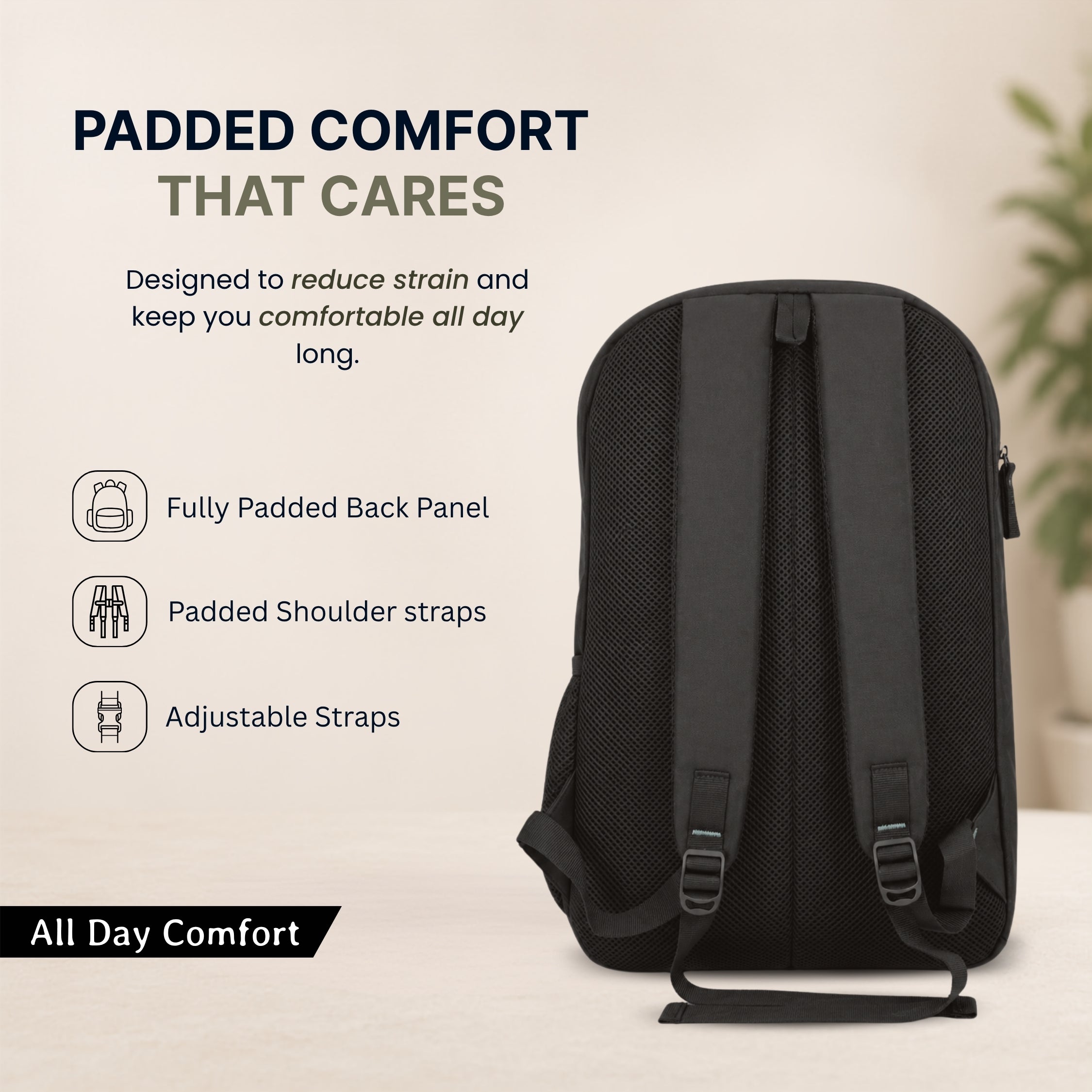 Black Casual Backpack