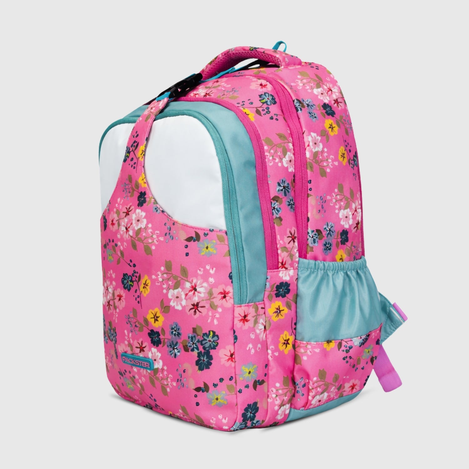 Packster Pancy Kids School Backpack | 24L  School Bags For Girls with Stationery Pouch | Lightweight | Water-Resistant | Pink Floral Design