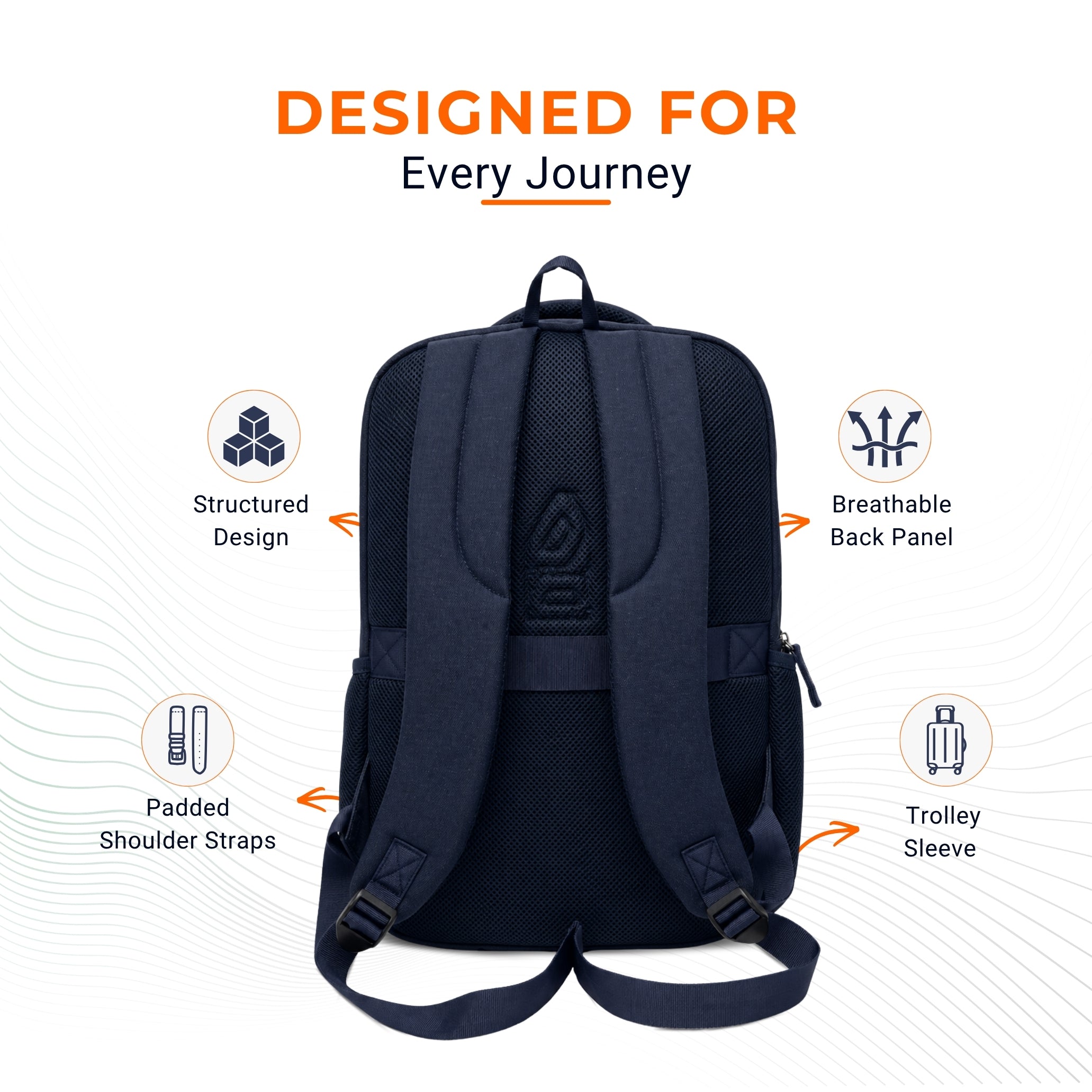 Navy Blue Office Backpack 
