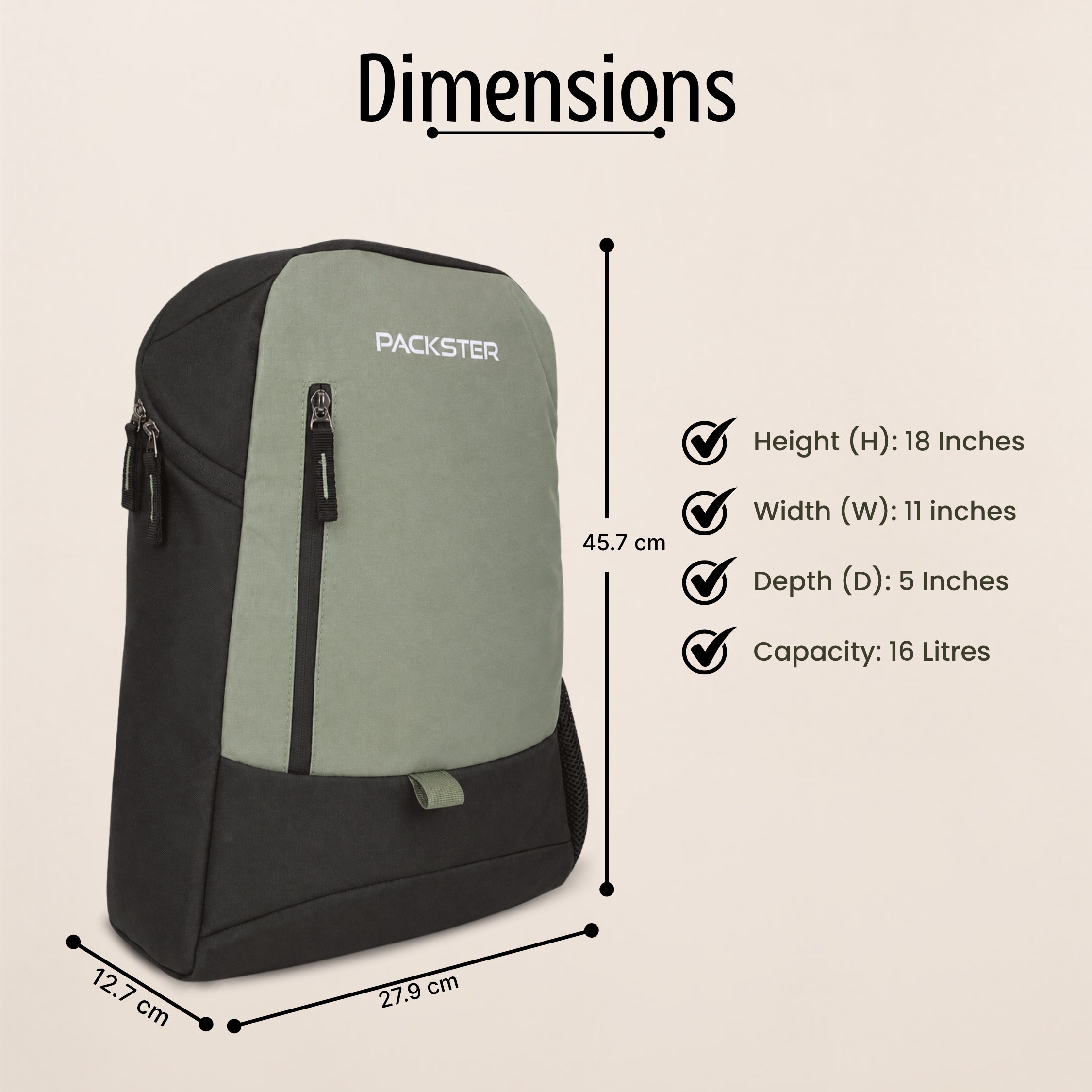 Black Casual Backpack