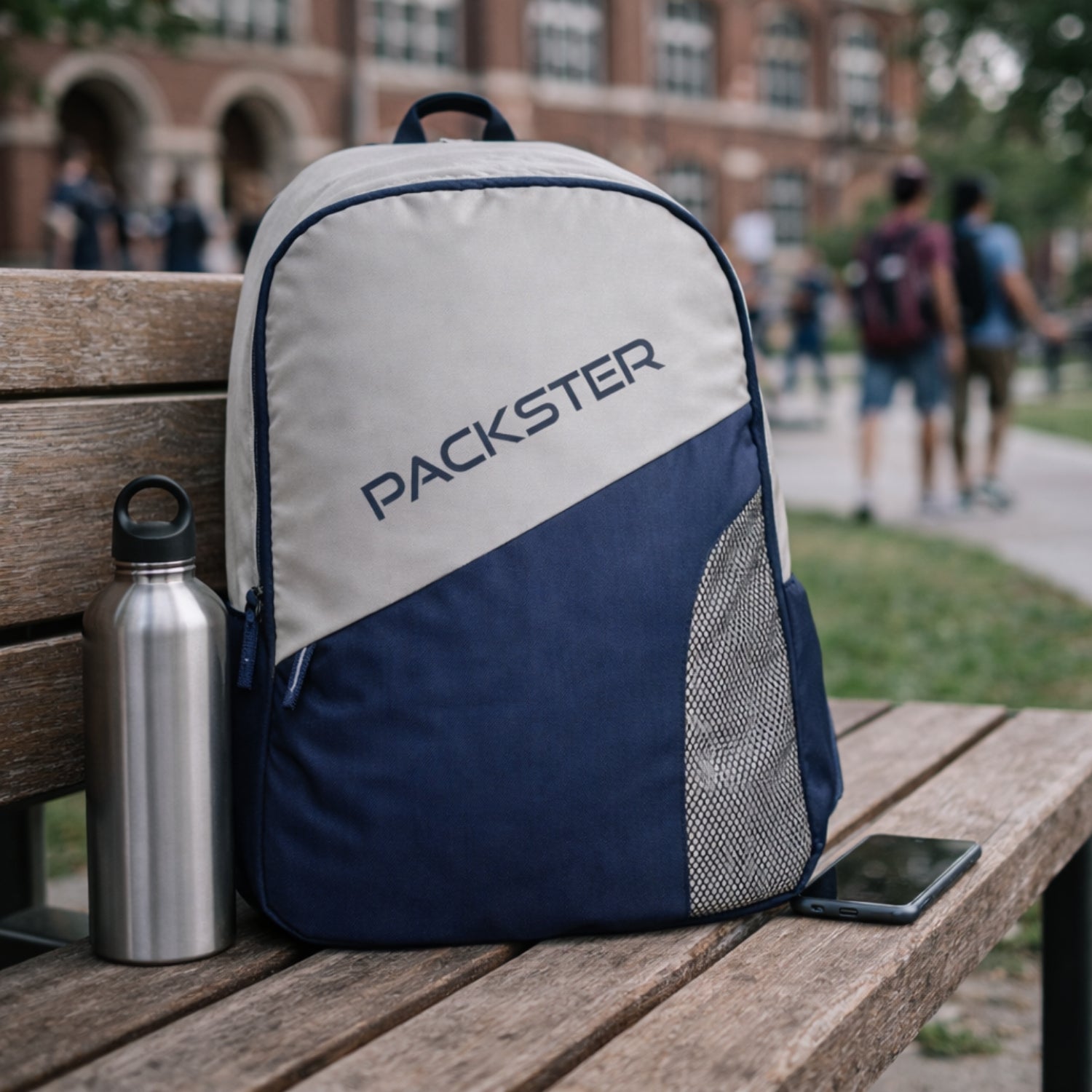 Packster Sand Gray Laptop Backpack – Water-Resistant 35L Multi-Compartment Bag for College & Travel