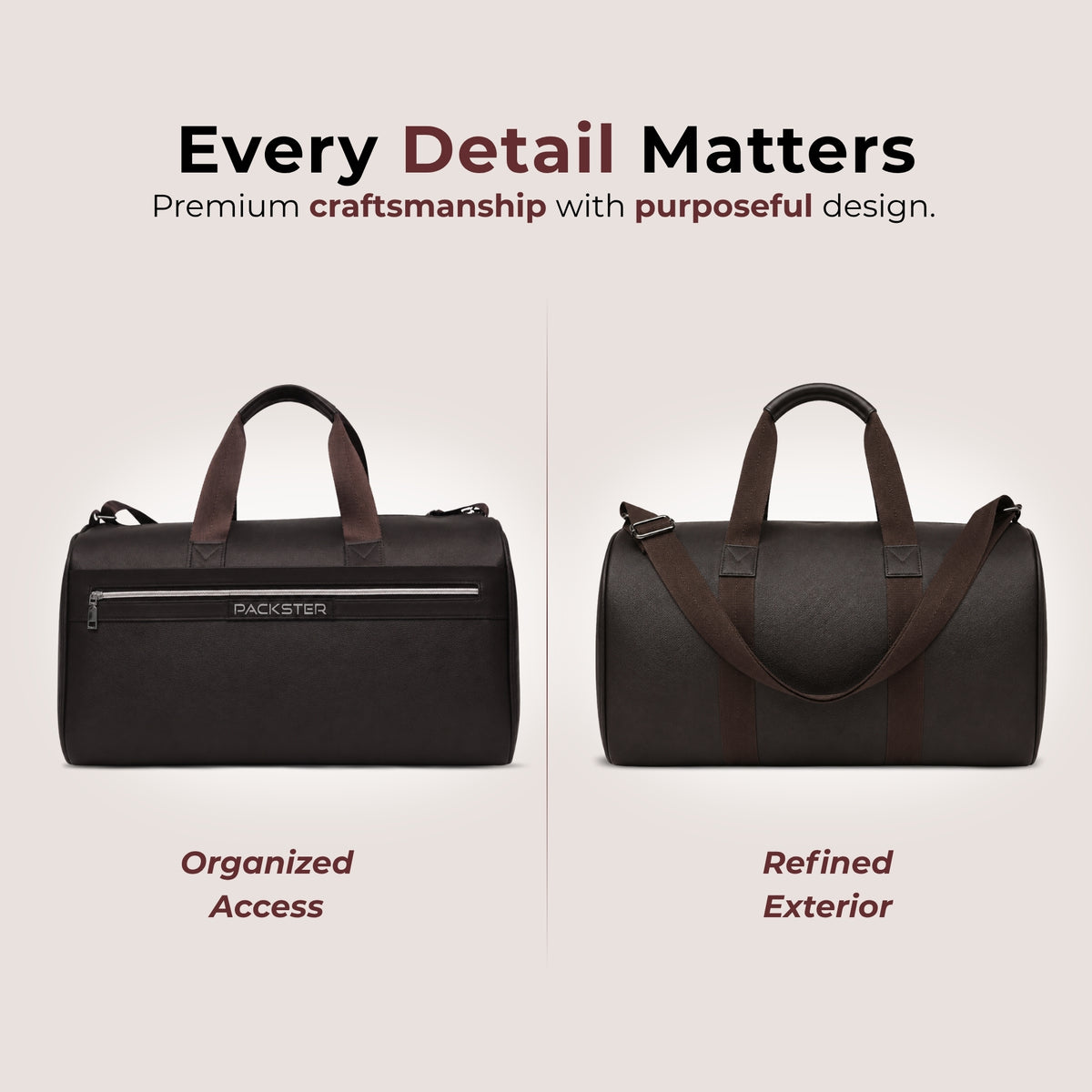 Brown Travel Duffle Bag for Men & Women