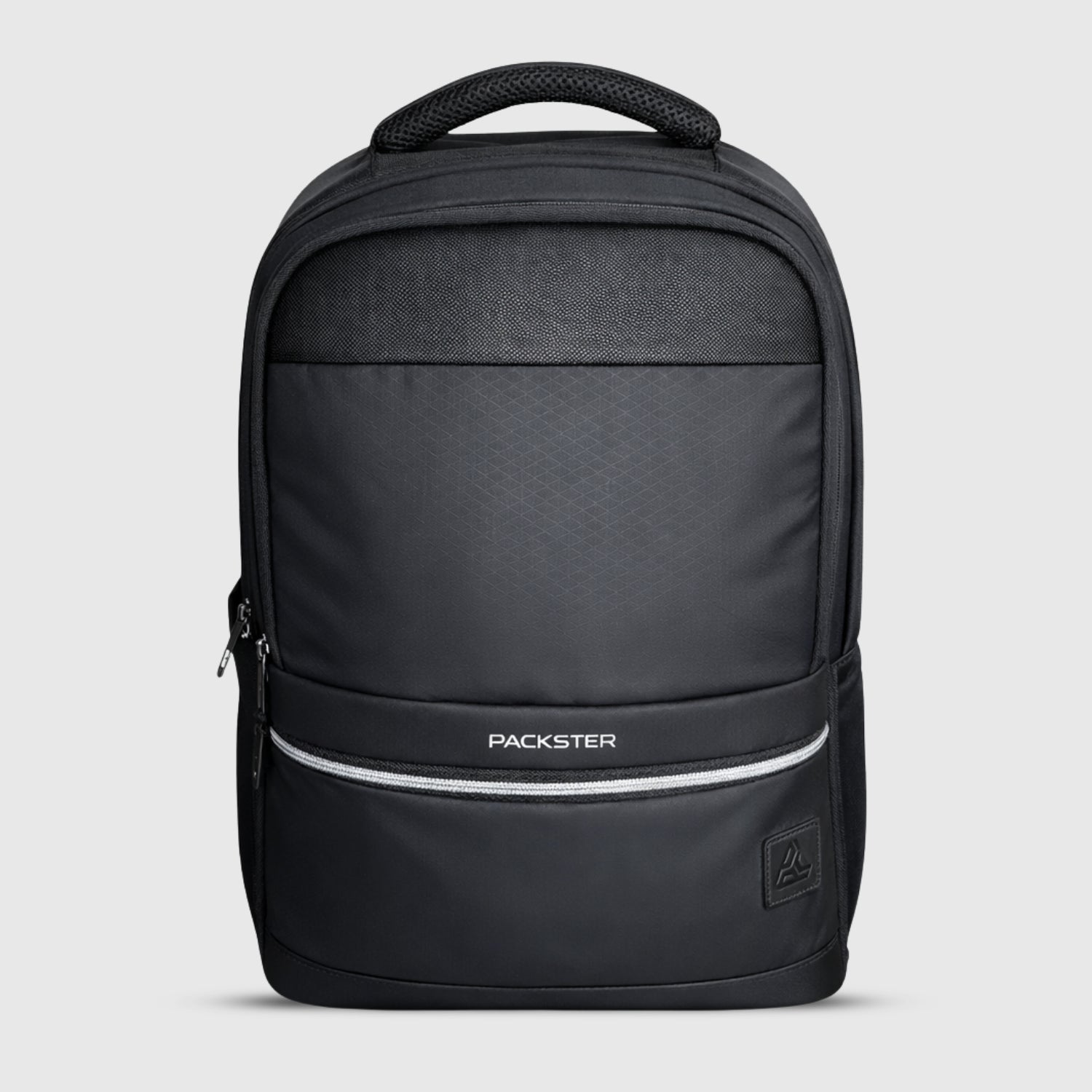 Packster Premium Matt Black Laptop Backpack – Travel, Triple Compartment, Padded Laptop Sleeve, Water-Resistant