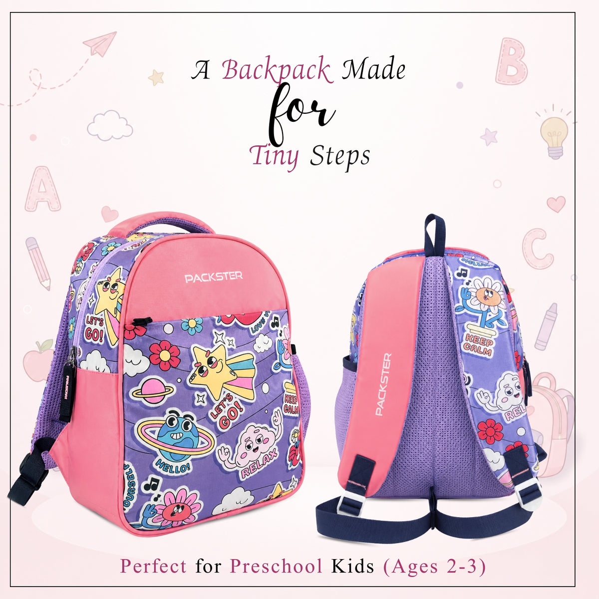 Lavender Kids School Bag