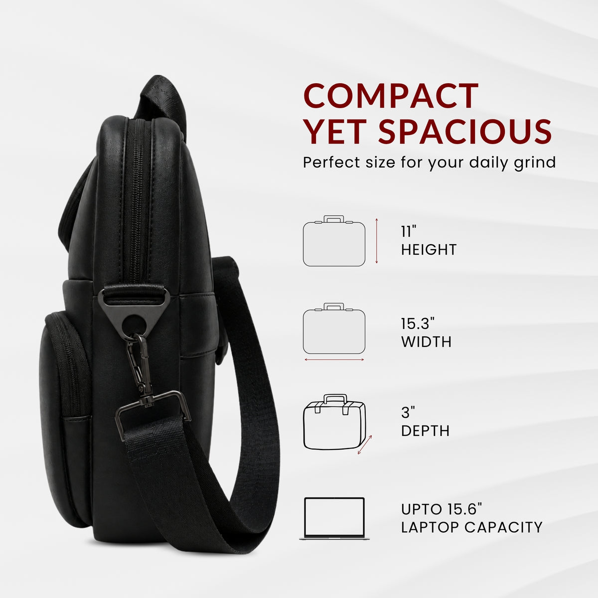 Black Laptop Messenger Bag