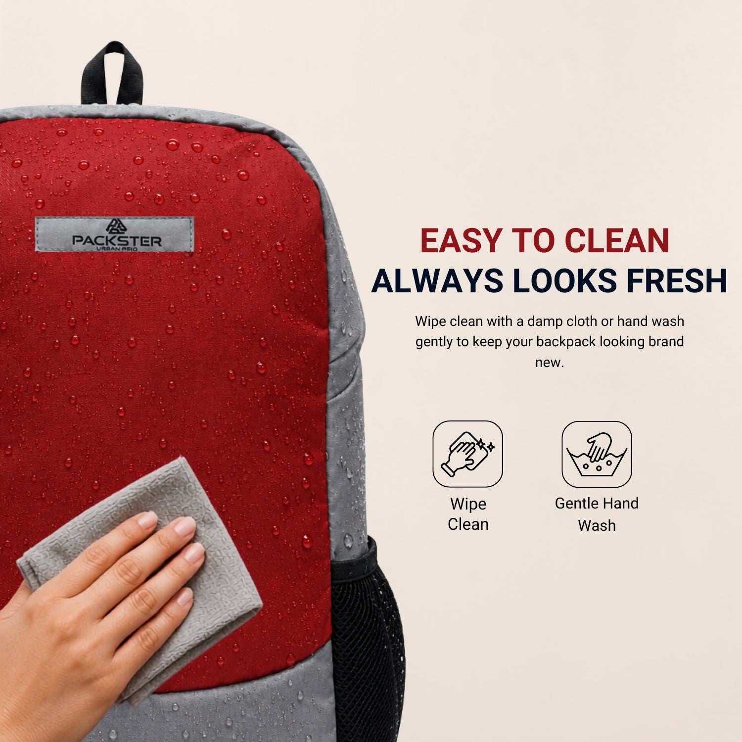 Grey Red Casual Backpack for Men &amp; Women