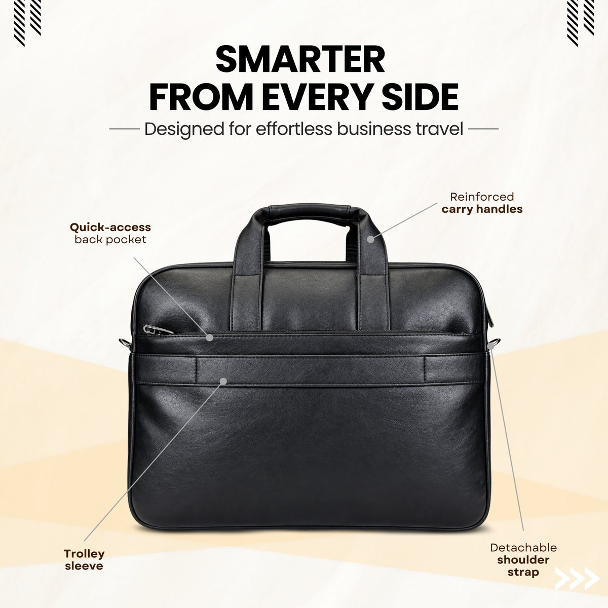 Packster Duke Black 14–16 Inch Laptop Messenger Bag for Men