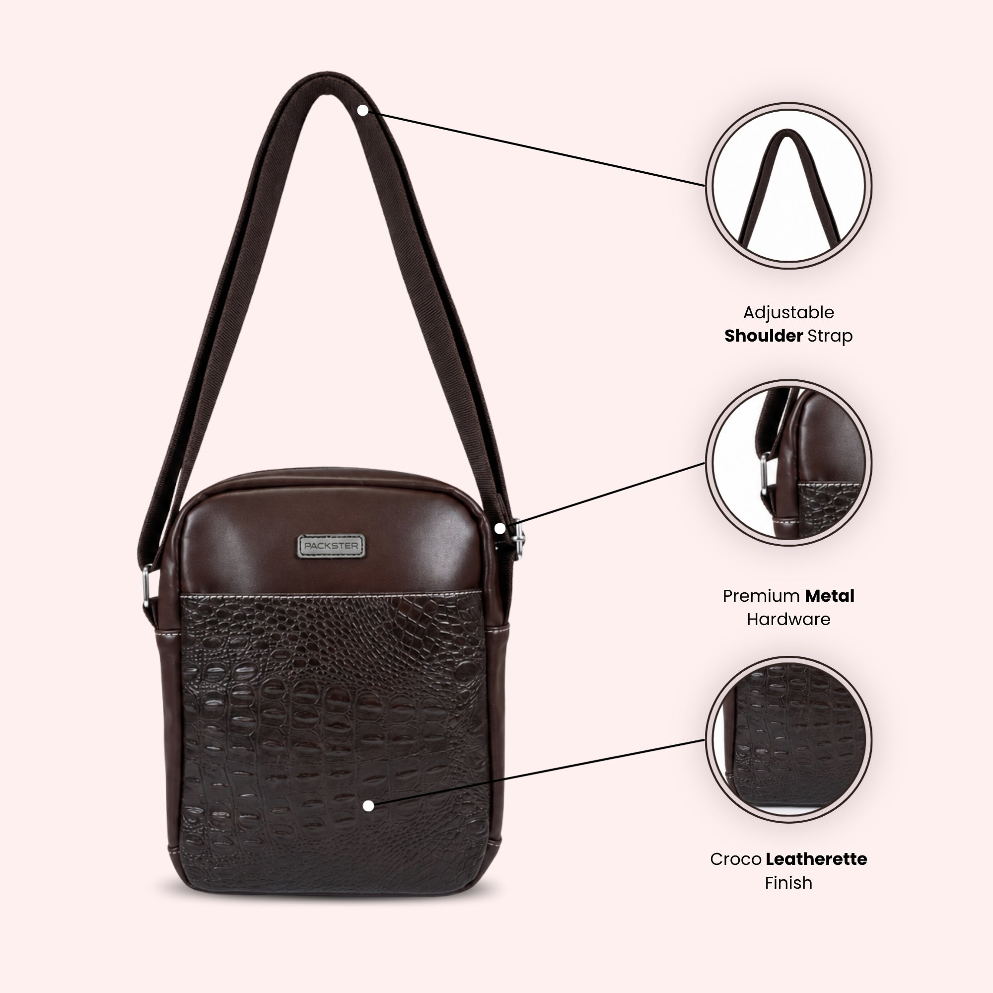  Brown Sling Bag for Men &amp; Women 