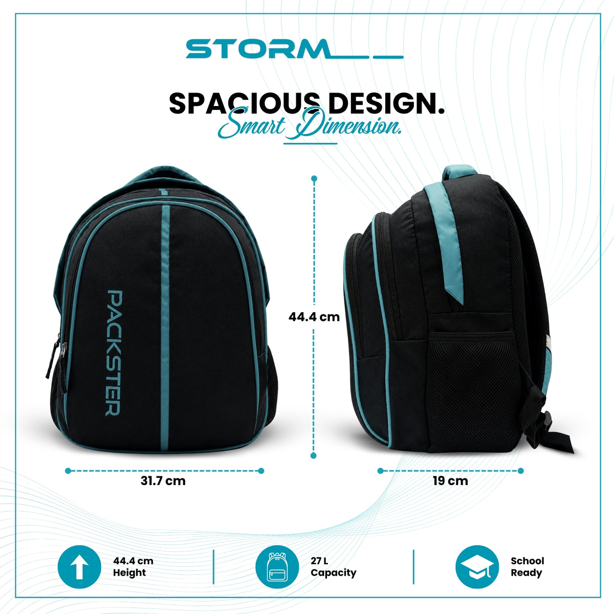 Black Blue Laptop Backpack