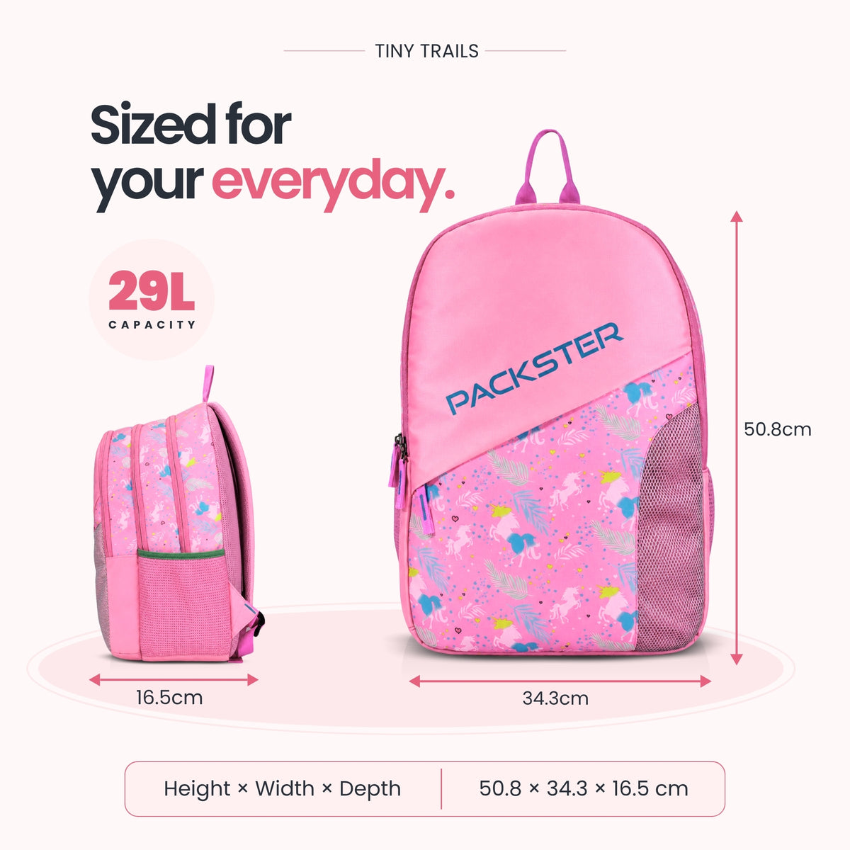 Pink Unicorn Backpack for Girls