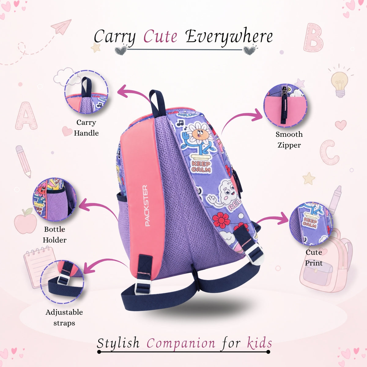Lavender Kids School Bag