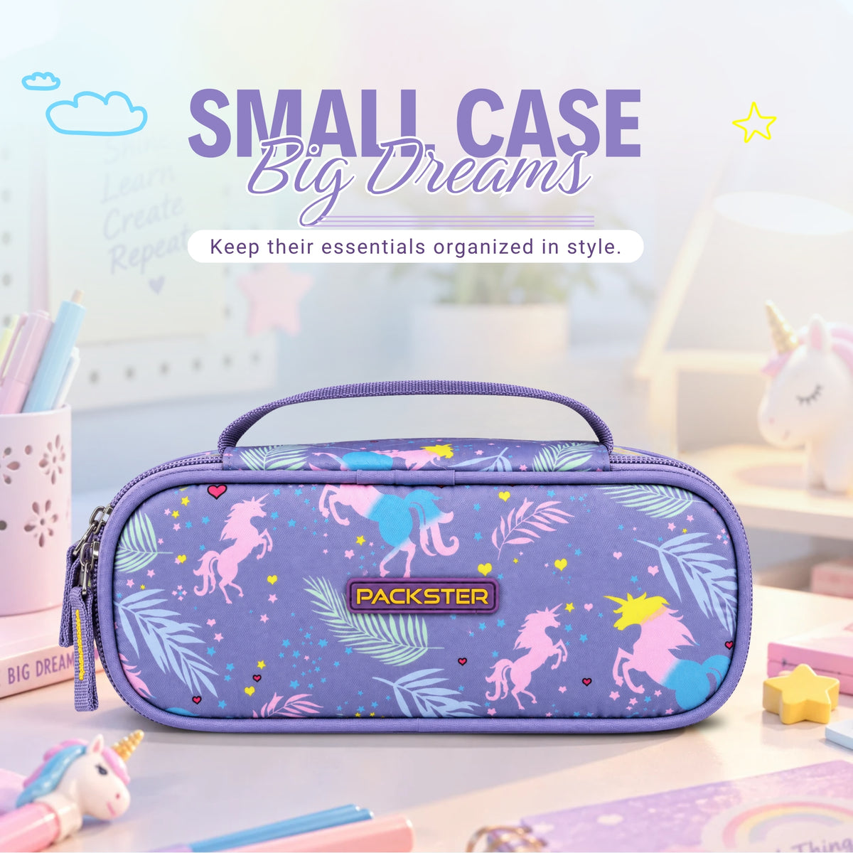 Lavender Unicorn Pouch for Girls