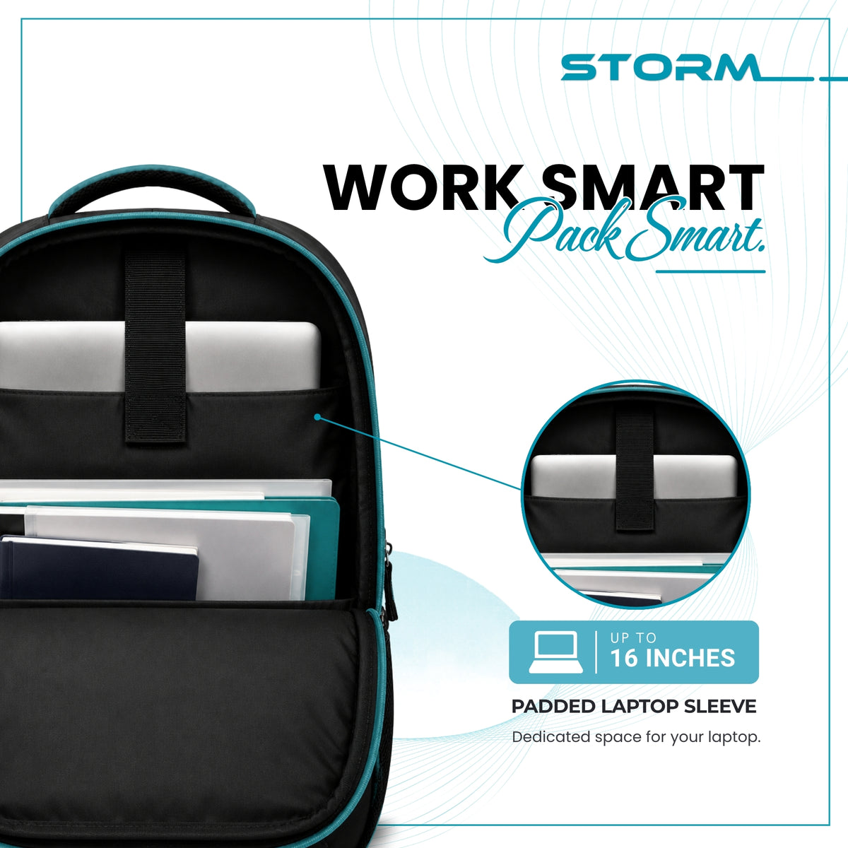 Black Blue Laptop Backpack
